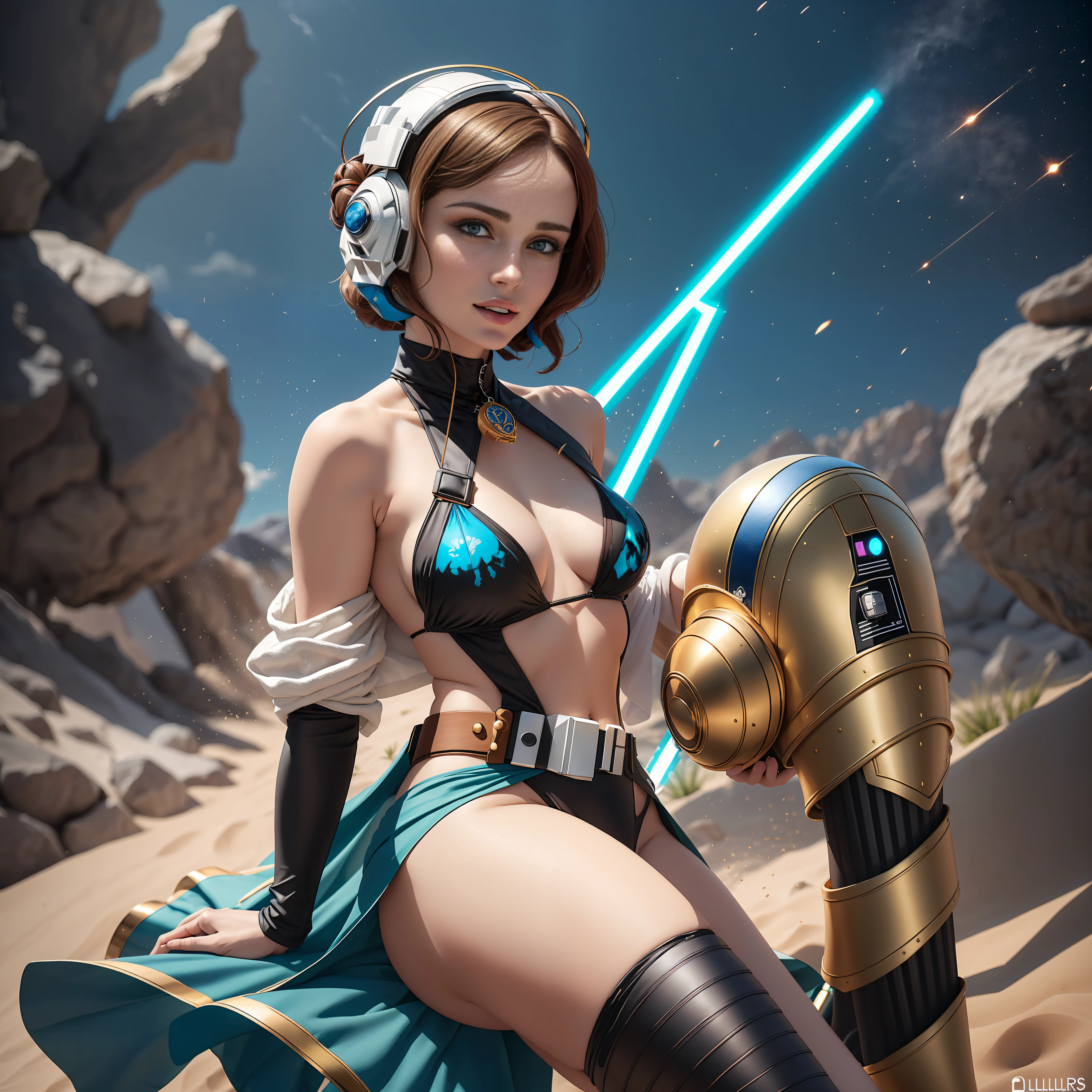 Sahara:1.5 sundrop scene "star wars" backlight sands:1.5 "Dune" Tatooine:1.5 Xwing R2D2 "Heavy Metal" Devastating Will-o'-the-wisp war cyberpunk battle Mandalorian mature female "luis Royo" dazzling slow-motion walkers Cosplay wealth Admiral decorated:1.37 jukebox Commander "Princess Leia":1.5 "Tina Turner:2":2 "Nathalie Portman":1.5 Pilots jacket cowboy 38years emblem "Seed of Life" badge key sunLight luminescence ultra:1.5 pro-Photorealistic:1.5 optimal:1.5 qualities:1.5 details:1.5 Precise:1.5 DSLR:1.5 Max resolution:1.5 Perfection:1.5 Gradual:1.5 Sharpness:1.5 Enhanced:1.5 Octane_rendues:1.5 UHD XT3 16K DSLR HDR UnrealEngine5 shadows depths:1.5 analog:1.5 3dcg bodies symmetrical athletes skin oiled skin face cheekbones effects glushes embarrassed:1.5 eyeliner saturate sapphires:1.5 beautiful:1.5 dark eyes pupils black brown opals iris lazulis turquoise open mouth teeth obvious smiles hairstyle short bangs:1.3 ecstatic:1.5 fixed floating jacket fixed eccentric cape levitating shoulders-off shirt lace clavicles white papillotes Main_pouce_4doigt embroidered bikini:1.5 corsait navy thick leathers breasts varied pointed:1.37 satin felt skirt:1.5 matching silks loose swinging spinels navel:1.3 revealing waist belt-chastity padlock Gold silver agate pubis scarlet pubis-hairy indigo underwear:1.5 Snap garters thighs legs volumetric:1.5 Gothic stainless steel boots decorated onyx magic:1.5 ruby floral summons:1.5 incandescents CGSCOSITY toys Cristallines flying X-Wing (EOS R6 135mm 1/1250s f/2.8 ISO400) R2D2 Mechanized adaptable Canon-ion flash blow glow mannequins dramatic supports Saber straight fully dressed armor heavy chrome metallic flat rune lava bands helmet-antenna Tourmaline glyphs plasma fathoms brass fullbodye "Darth Vader" background:1.5 equirectangular 360 outdoor:1.5 engravings chef-d'work:1.5 tattoo (by Michelangelo) Bruce Weber girls raw:1.37 various:1.5 nsfw:1.37