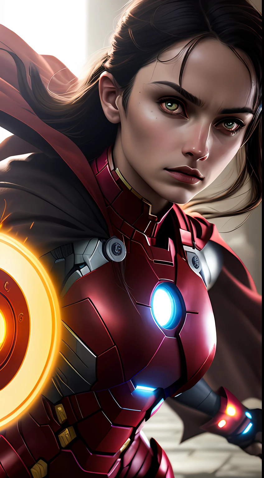 (dark shot: 1.1), epic realistic, Sexy Woman dressed as Iron Man in the dark with glowing eyes and glowing cape, soft cinematic light, Adobe Lightroom, darkroom, HDR, intricate, highly detailed, (depth of field: 1.4), hyper-detail (artstation: 1.4), cinematic, warm light, dramatic light (complex details: 1.1)