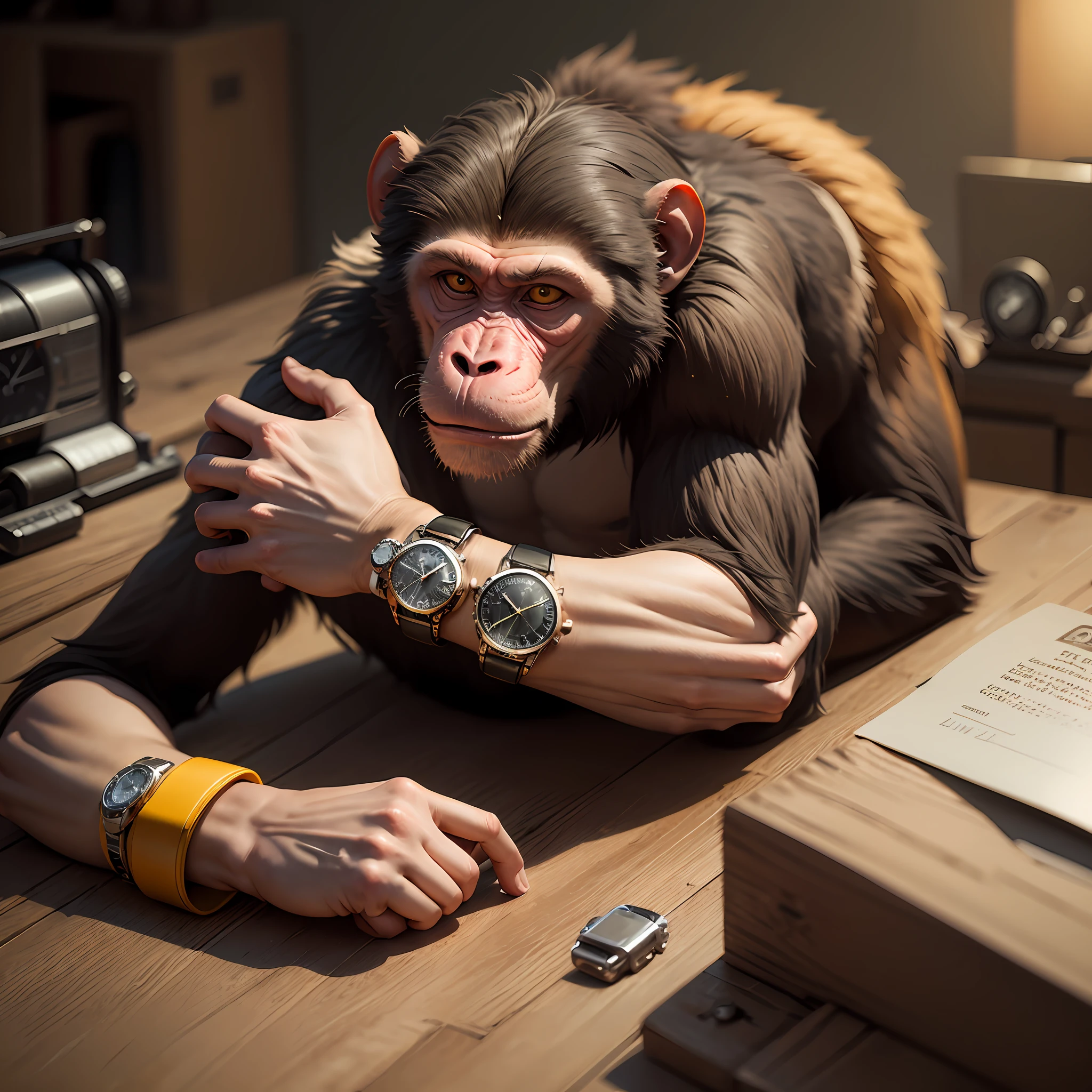 "Monkey made high-quality mechanical watches -- automatic."