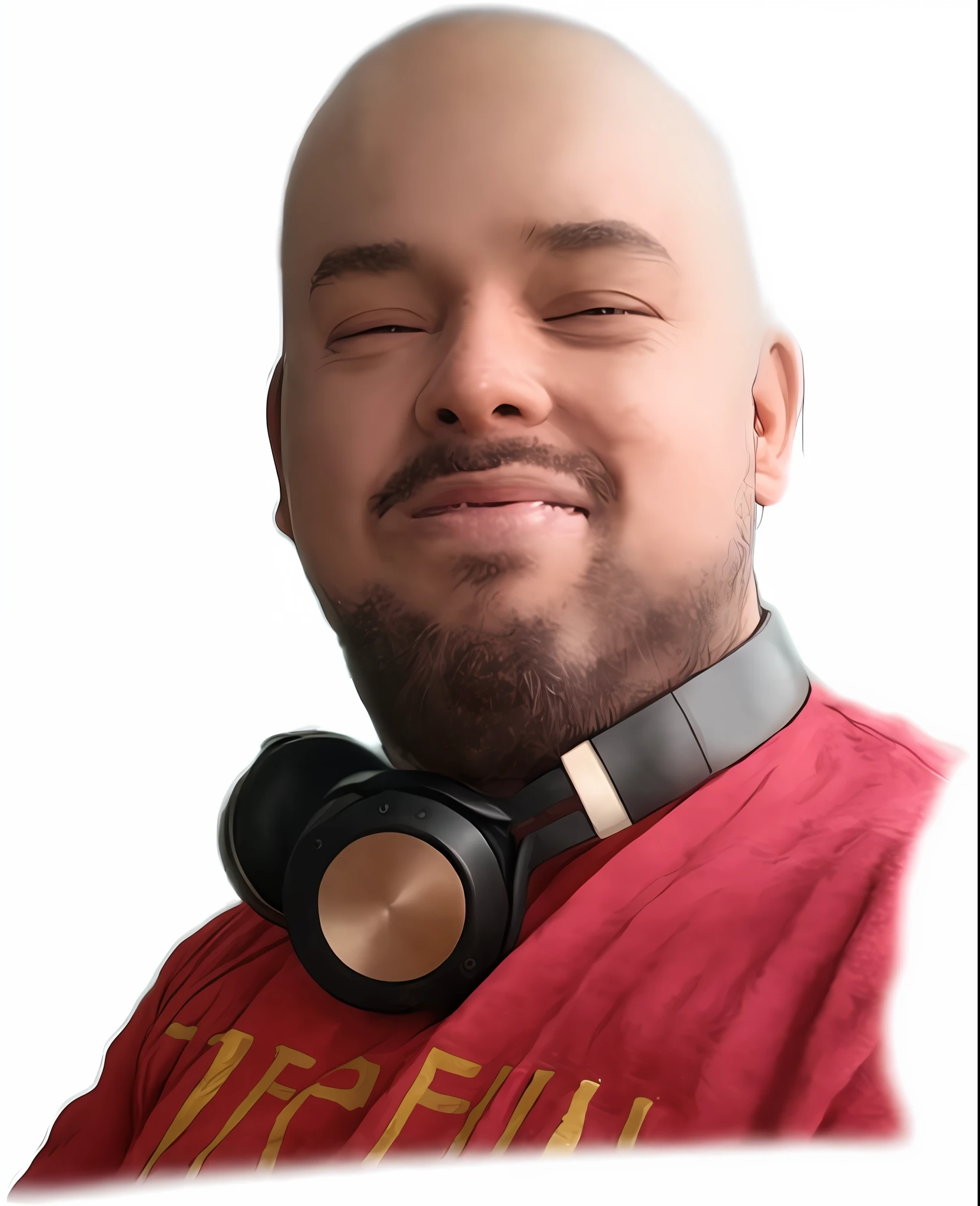 arafed man with headphones and a red shirt smiling, twitch streamer / gamer ludwig, profile picture 1024px, with head phones, dj, uploaded, headshot profile picture, with headphones, avatar for website, profile pic, avatar image, reddit post, profile picture, highly upvoted, album photo, high quality portrait, twitch streamer, headphones dj rave