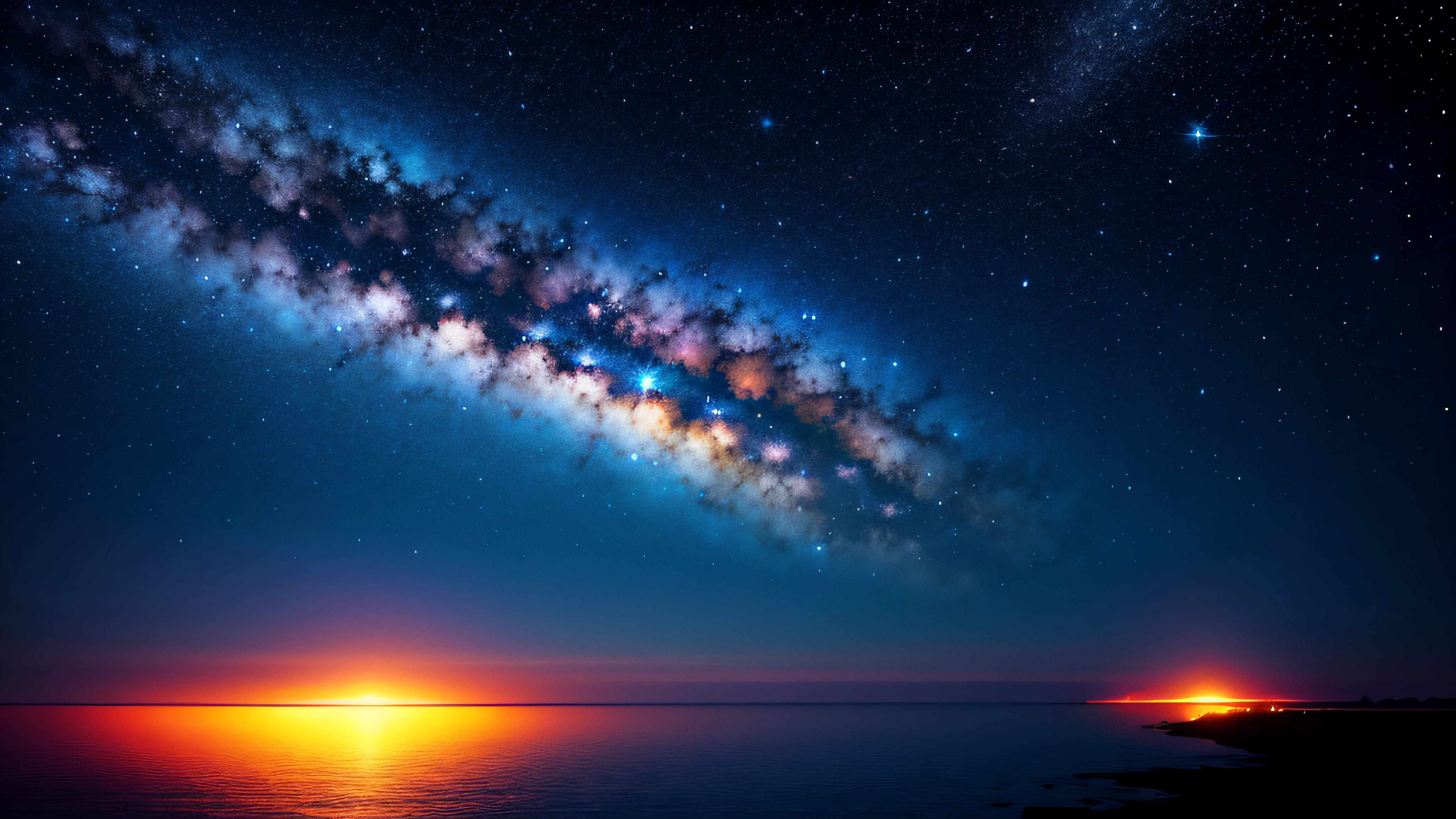 Sky and ocean full of stars, anime scene of cosmic sky. Author Makoto Shinkai, Anime Art Wallpaper 8 K, Makoto Shinkai Cyril Rolando, Anime Art Wallpaper 4K, Anime Art Wallpaper 4 K, 4k Anime Wallpaper, 4K Manga Wallpaper, Anime Landscape Wallpaper, Amazing Wallpaper, Vertical Wallpaper, 4 K Vertical Wallpaper