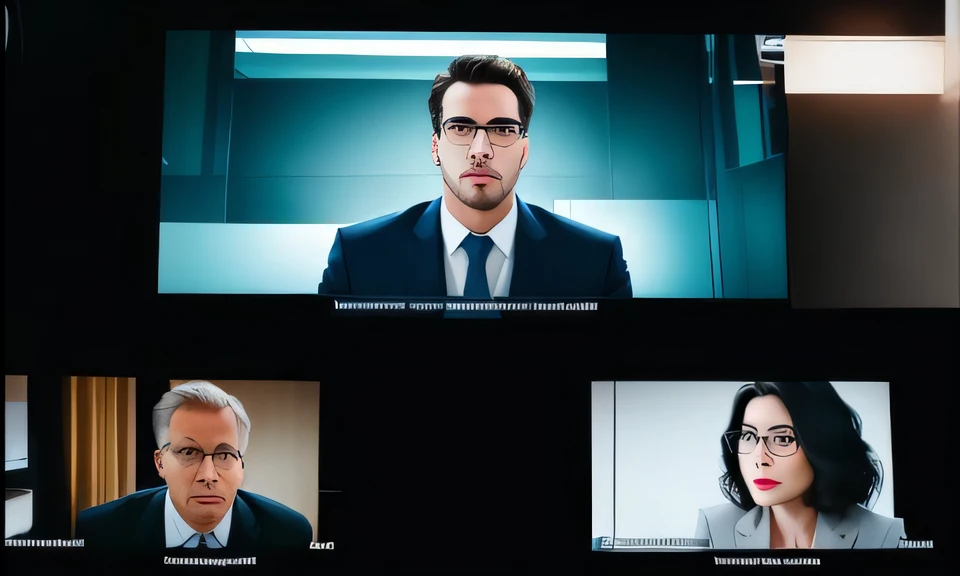 A man standing with 50years of blue suit and tie, straight body and head in the photo, in front of the photo viewer, eyes fixed on the lens, shoulders and head appear in the photo, man centered on the photo, 8k, best quality, masterpiece, realistic, photorealistic, movie photo, ultra realistic, 1 person, detailed, perfect lighting, DSRL, professional photo, 4k --auto --s2