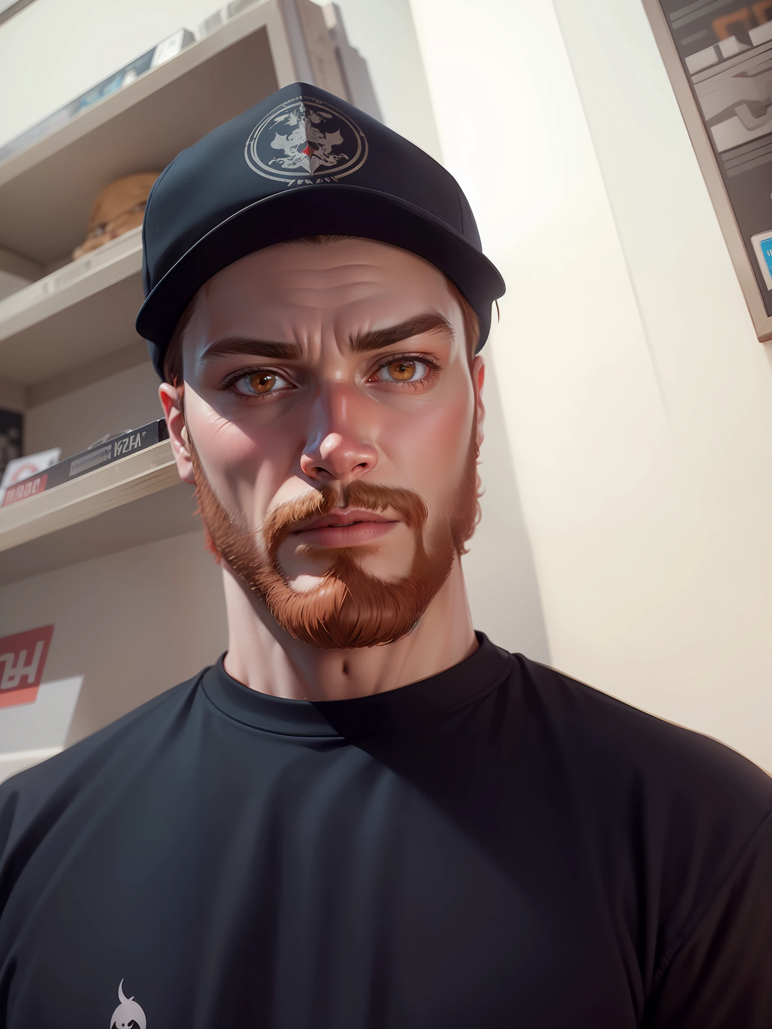 Put red beard and amber eyes,better image quality and realistic