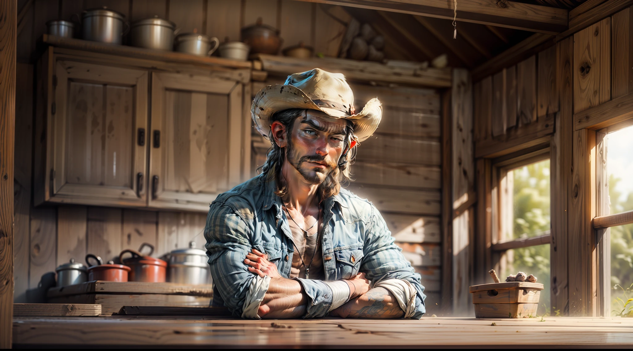 1cowboy in a farm setting