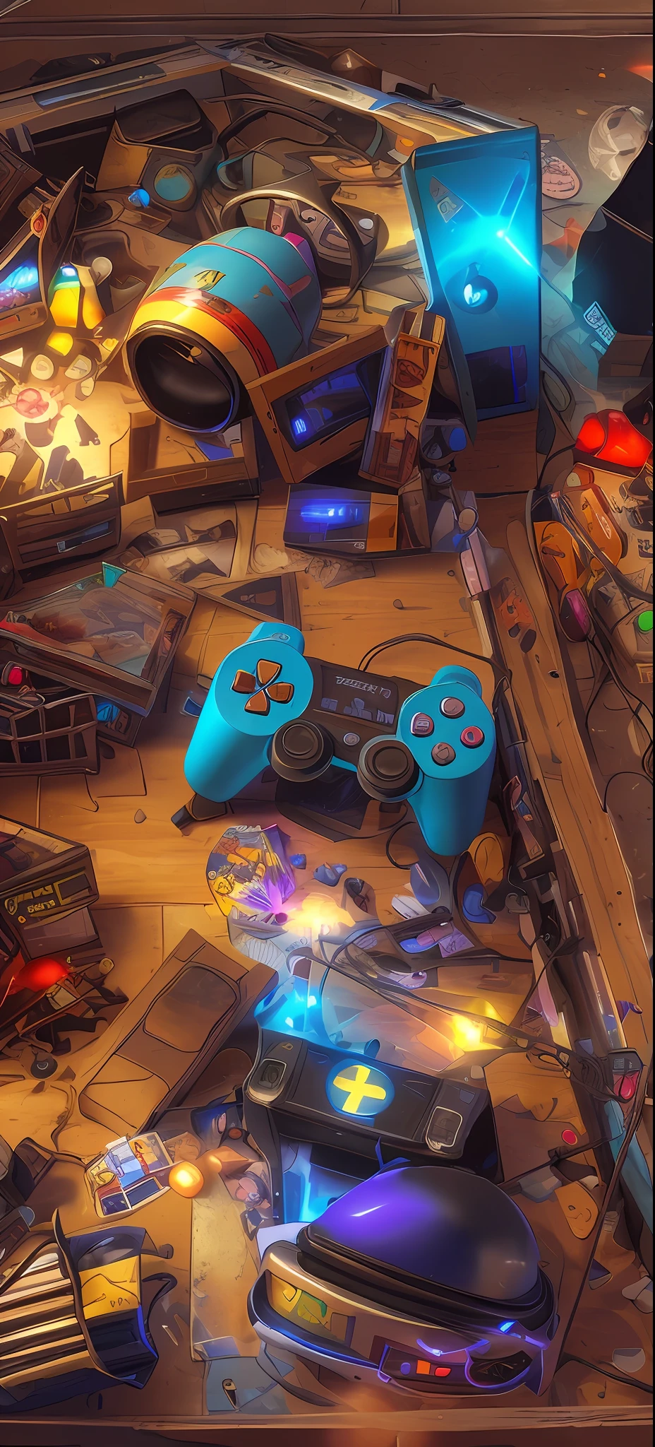 there is a pinball game with a lot of different items, extreme clutter, playstation 1 era graphics, videogames, playstation 1 graphics, gamer aesthetic, video game still, cluttered medium shot, clutter, video game render, playstation 1 era, ps1 graphics, ps 1 graphics, junk everywhere, video game digital art, cluttered, videogame, 3 d videogame render