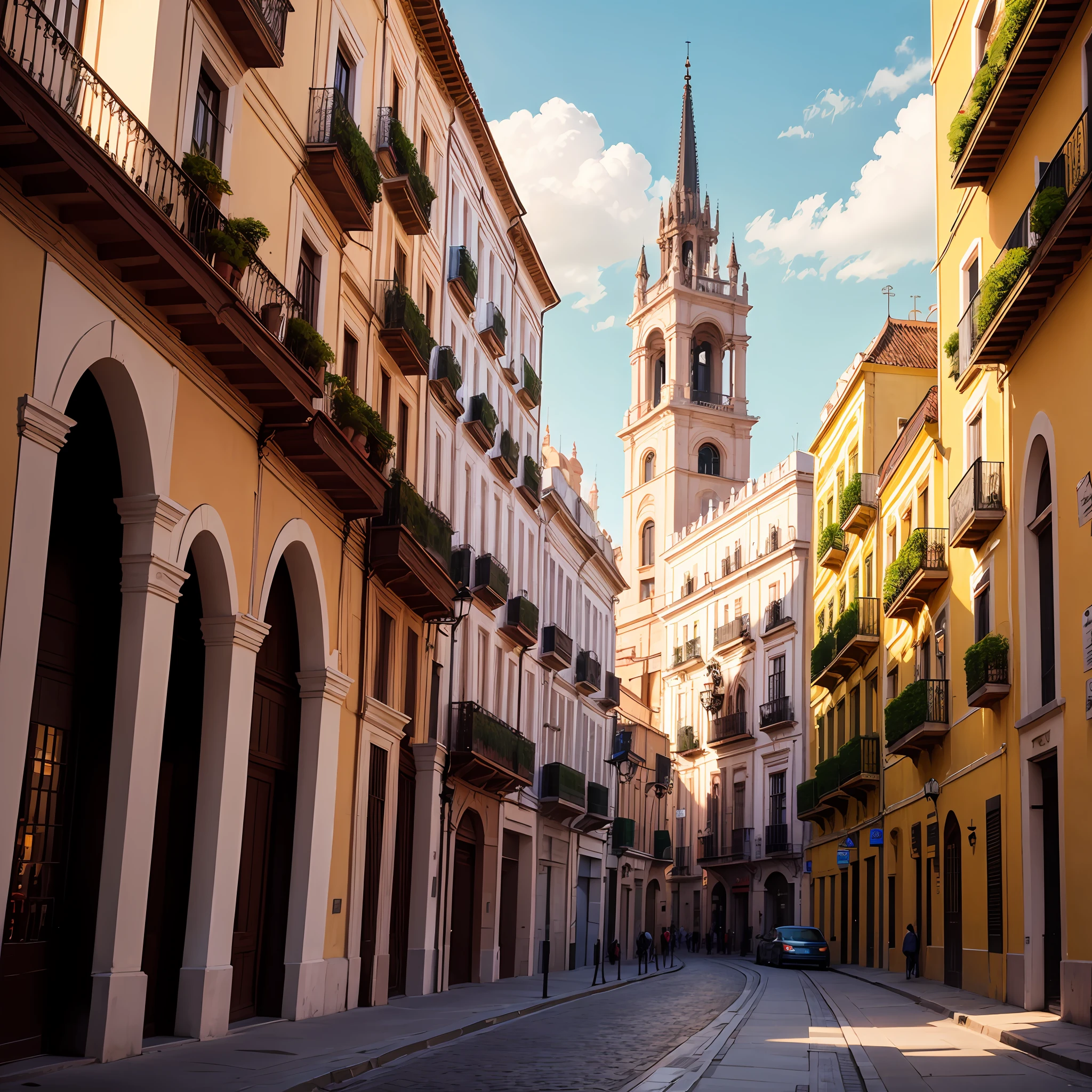 Futuristic city of Seville, with the Giralda and Plaza de la Encarnación --auto