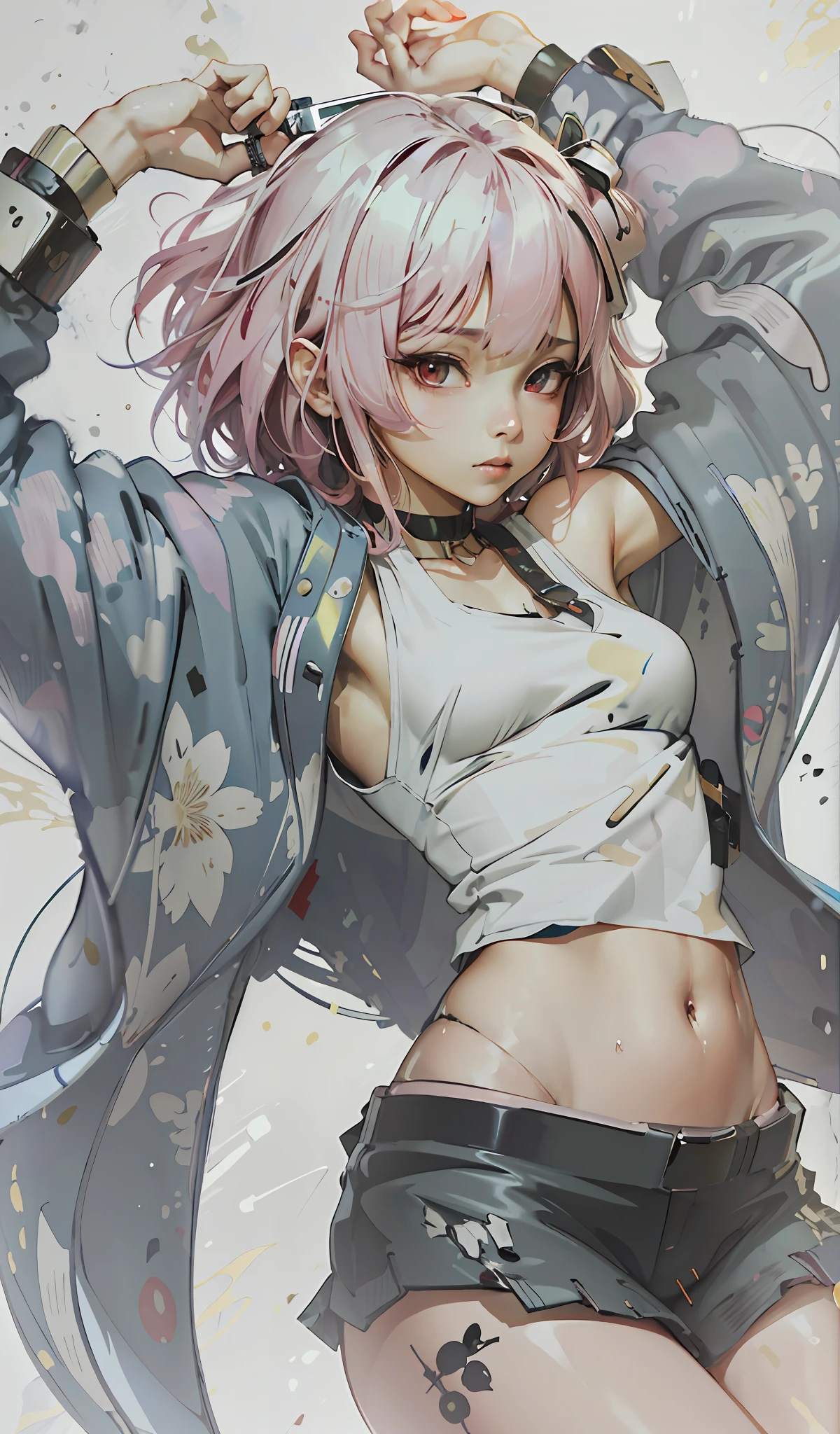 anime girl with pink hair and a white shirt holding a knife, anime style 4 k, best anime 4k konachan wallpaper, seductive anime girl, 4 k manga wallpaper, haruno sakura, anime girl, guweiz, 4k anime wallpaper, anime style illustration, anime style artwork, anime wallpaper 4k, anime wallpaper 4 k, anime illustration