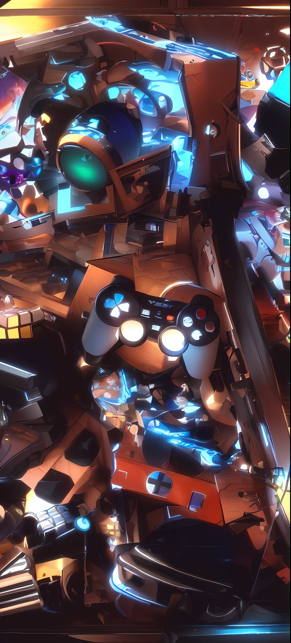 there is a pinball game with a lot of different items, extreme clutter, playstation 1 era graphics, videogames, playstation 1 graphics, gamer aesthetic, video game still, cluttered medium shot, clutter, video game render, playstation 1 era, junk everywhere, ps1 graphics, ps 1 graphics, cluttered, video game digital art, videogame, 3 d videogame render