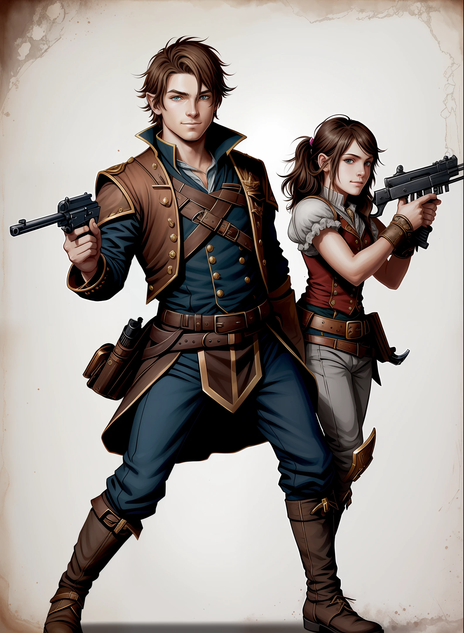 Halfling thief with two guns steampunk
