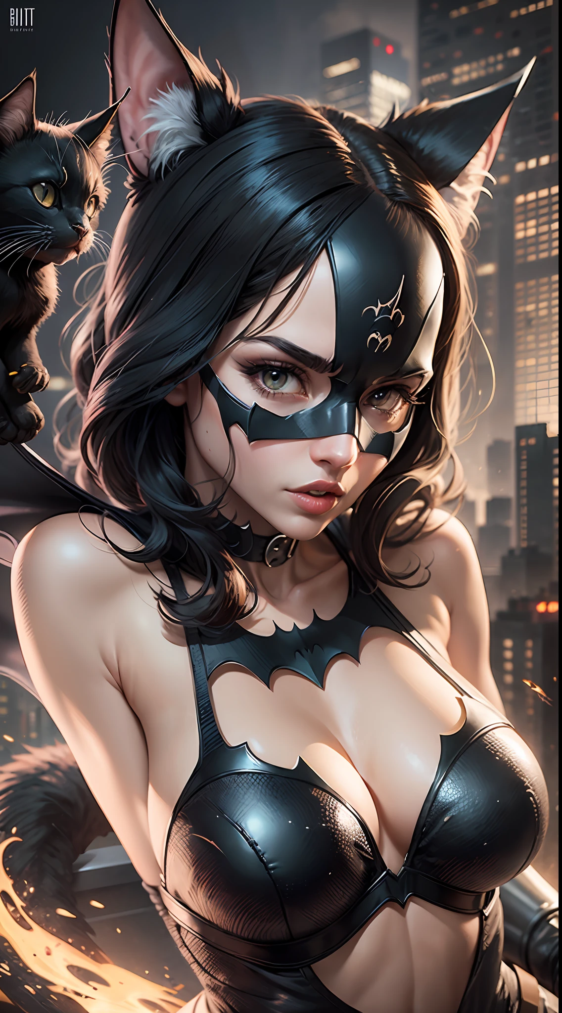 "batman-black cat, hyper detalic, cinematic, animation, 8k")