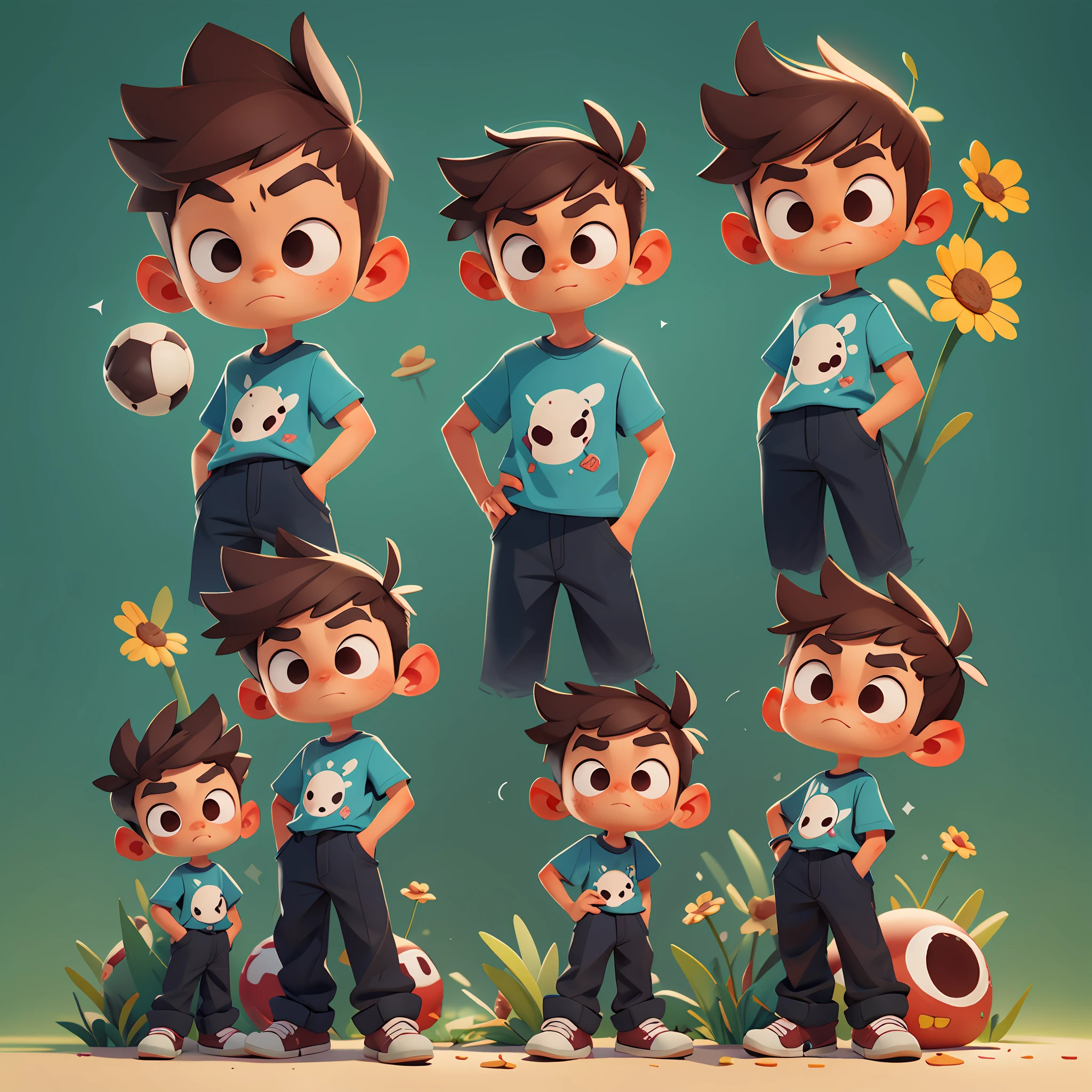 cartoon, 1boy, a Boy with a blue shirt and brown hair, halfbody headshot, in a Pixar 3D style, 3D Animation, Pixar style, character portrait of me, no gradients, avatar image, half-body portrait, drawn with photoshop, varguyart style, like an anime character, anime style character, inspired by Iwao Takamoto, detailed background,  Nature, Highly detailed, background.