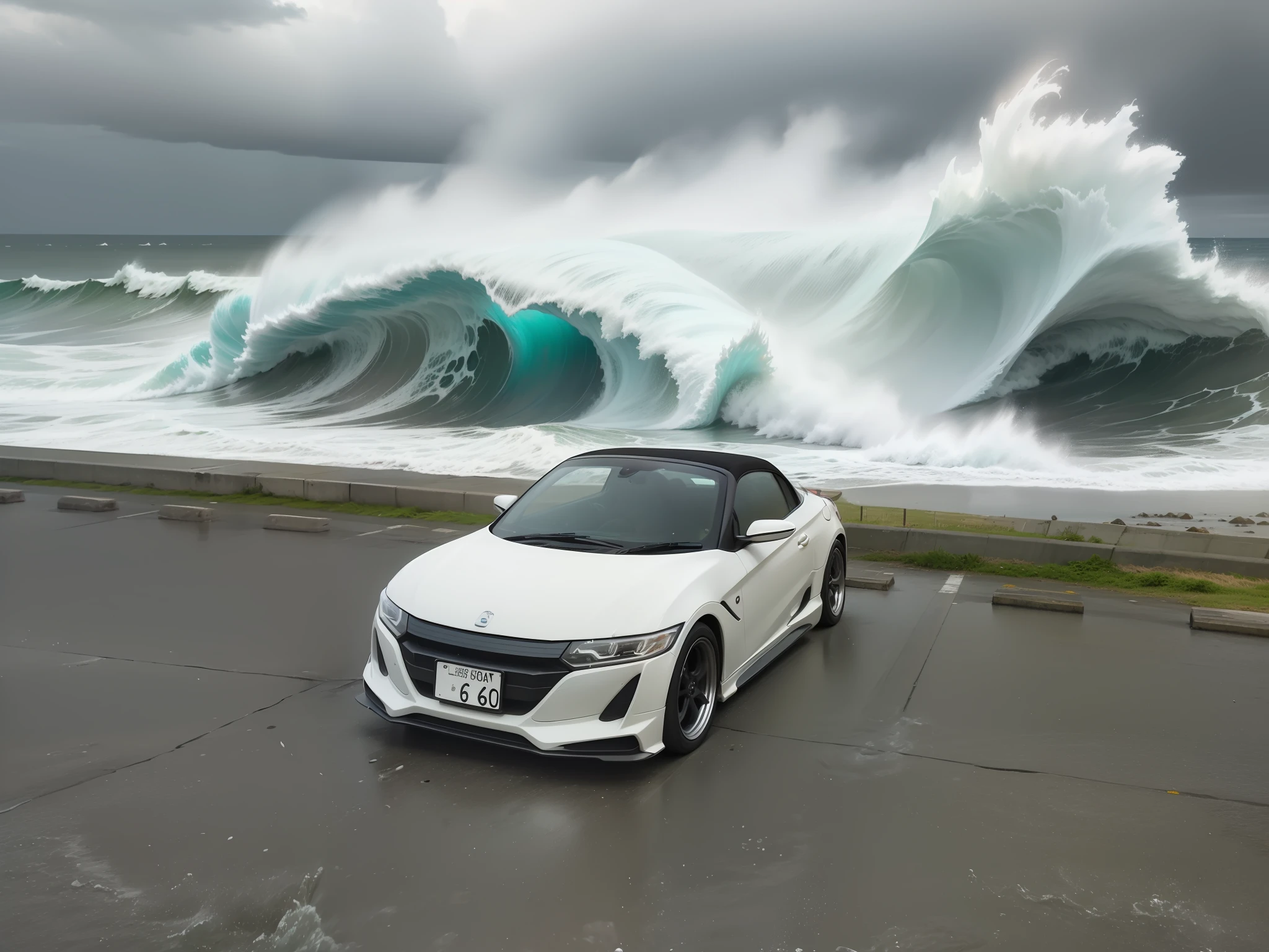 Rough Sea Realistic Detailed Depiction Typhoon