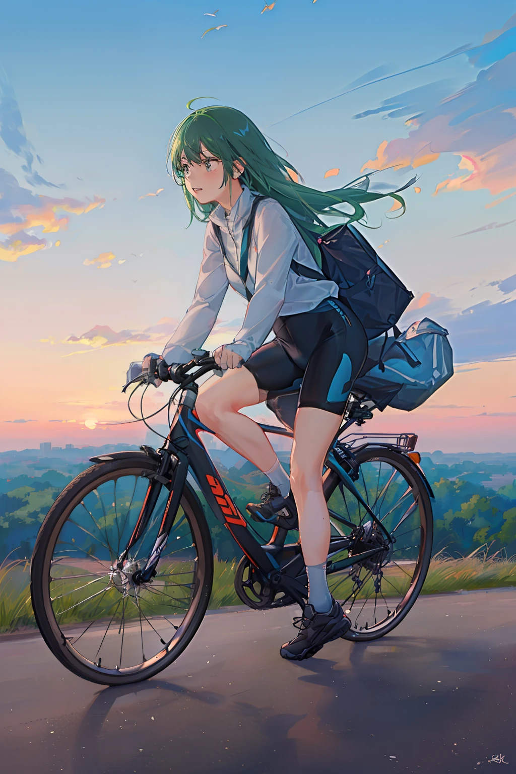Puppy riding a bike