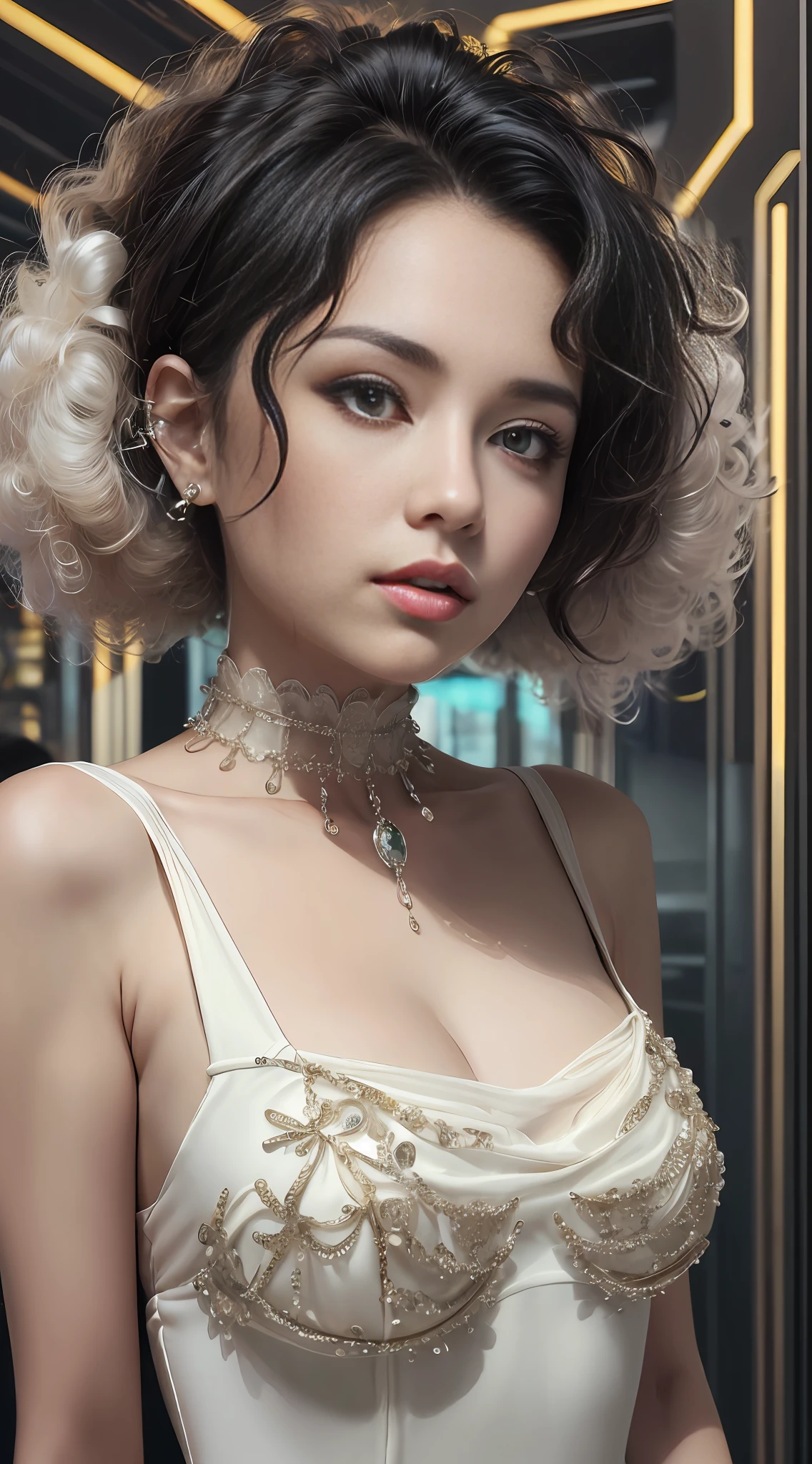 change to an elegant white dress