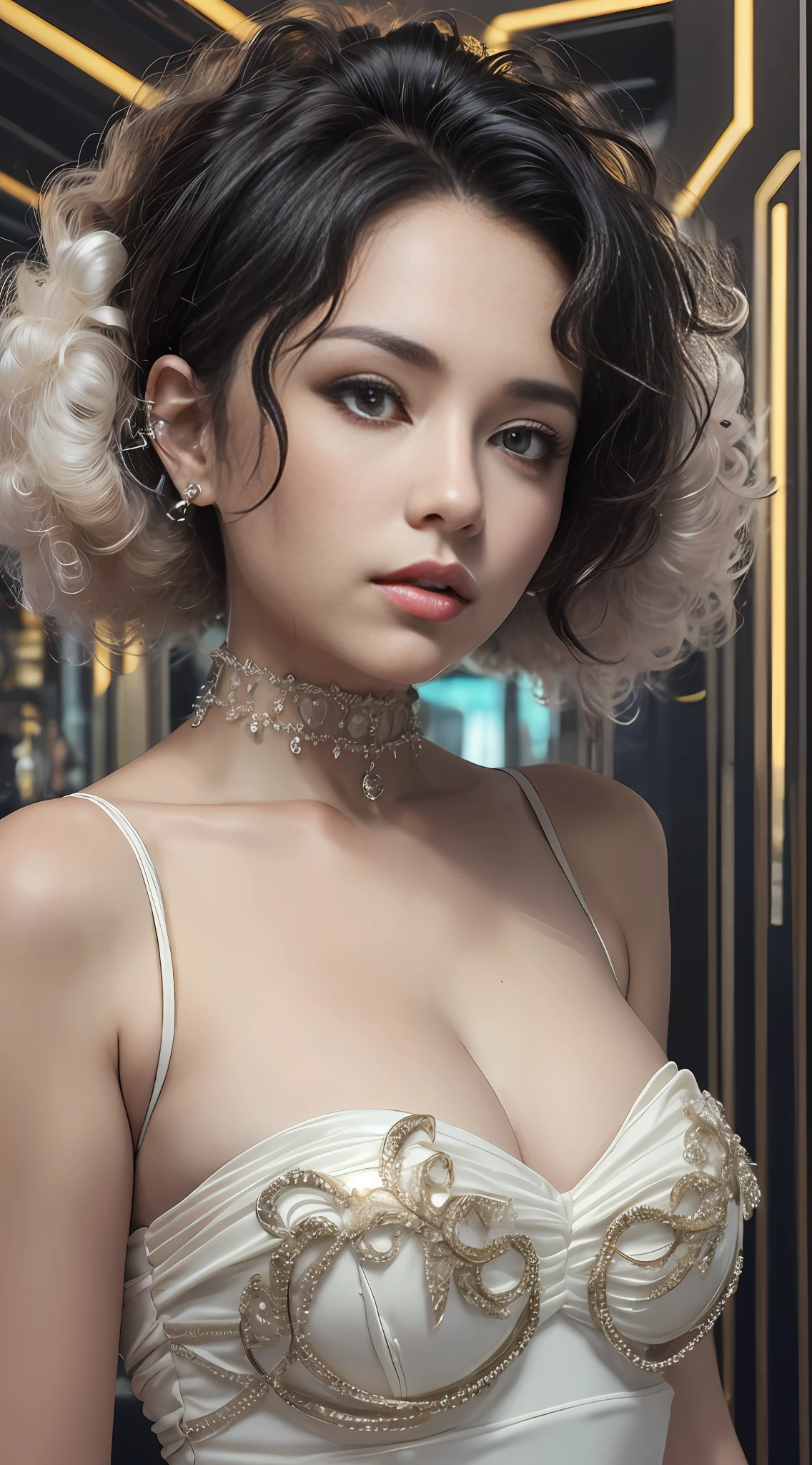 change to an elegant white dress