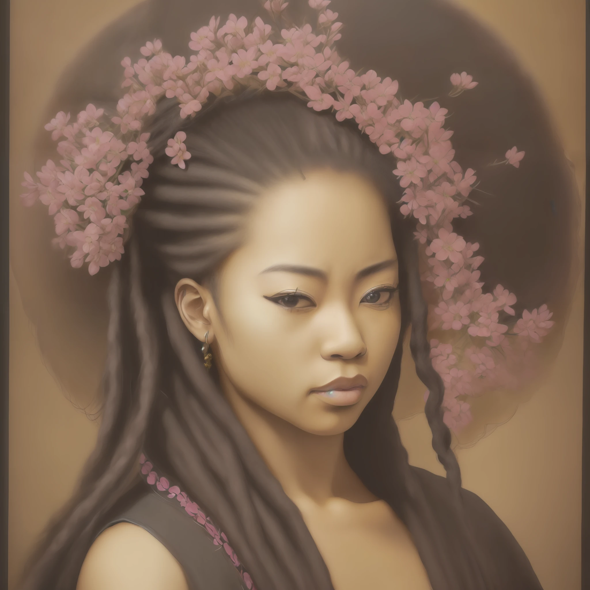 (insanely detailed, bloom:1.5), quality photo, Japanese African portrait, black man, (black samurai), (((Ukiyo-e art)))), young, hair dreads, dreadlock,(black man), Yasuke