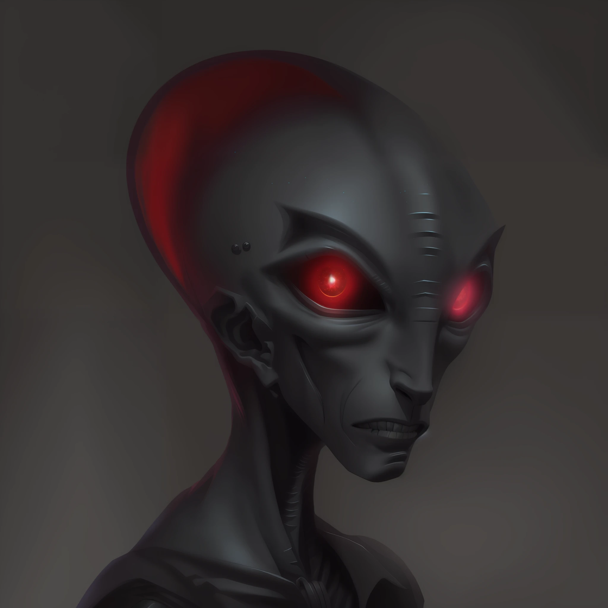 Grey alien, bald gray alien, Demons Slayer anime, Demons Sleyer art, anime, 4K, 8K, demon slayer artstyle, demon slayer rui fanart, detailed anime monster art, casimir art, anime character