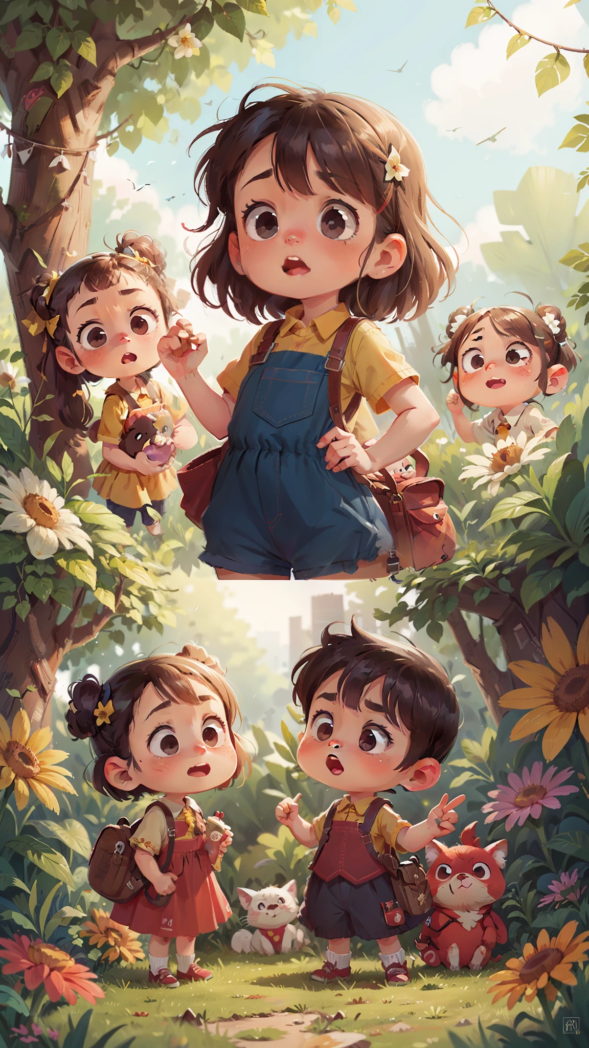Only the girl from above, with other expressions, image without background