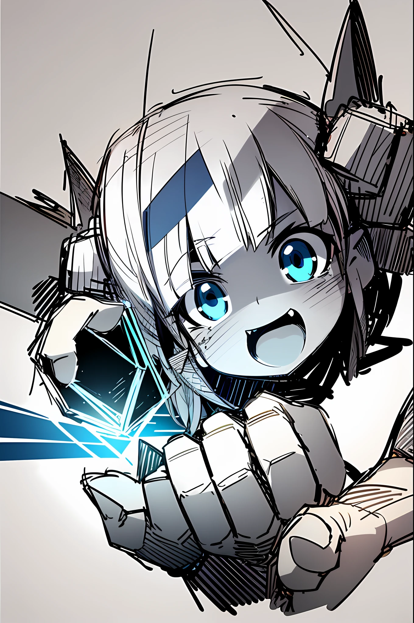 Focus on with both hands, _sketch_style, breath in one throat, solo, green ink, sketch, demon slayer, original character, shockwave, black fog, fill, focus on eyes and hands, super detailed eyes, poor drawing, blue, winner, impact and fun