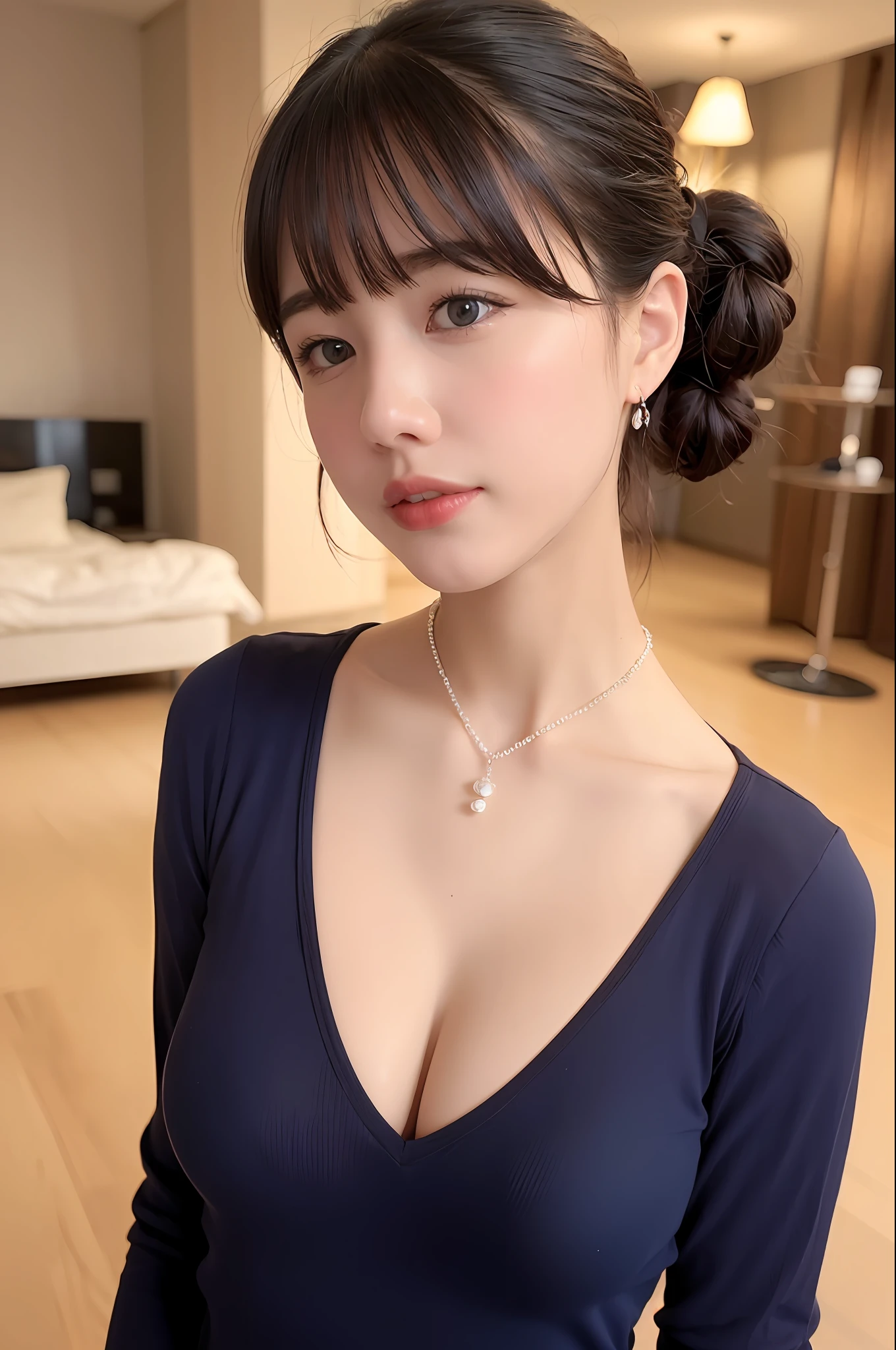 from side, hip up,((addielyn)), side pose, Random position, night time, (extremely delicate and beautiful work), (masterpiece), 1girl, streetwear, highly detailed, twisted ponytail, charming expression, beautiful and clear Eyes, blue pupils, exquisite pearl necklace, exquisite earrings, simple blurred background, extremely detailed description, beautiful and charming, ultra-fine painting, exquisite face, exquisite figure, exquisite clavicle, cute lips, soft back, mix4, (8k , RAW photo, best quality, mastery:1.2), (realistic, photo-realistic:1.37),1girl,cute,cityscape,night,rain,wet,professional lighting,photon mapping,radiosity,physically-based rendering,above waist,