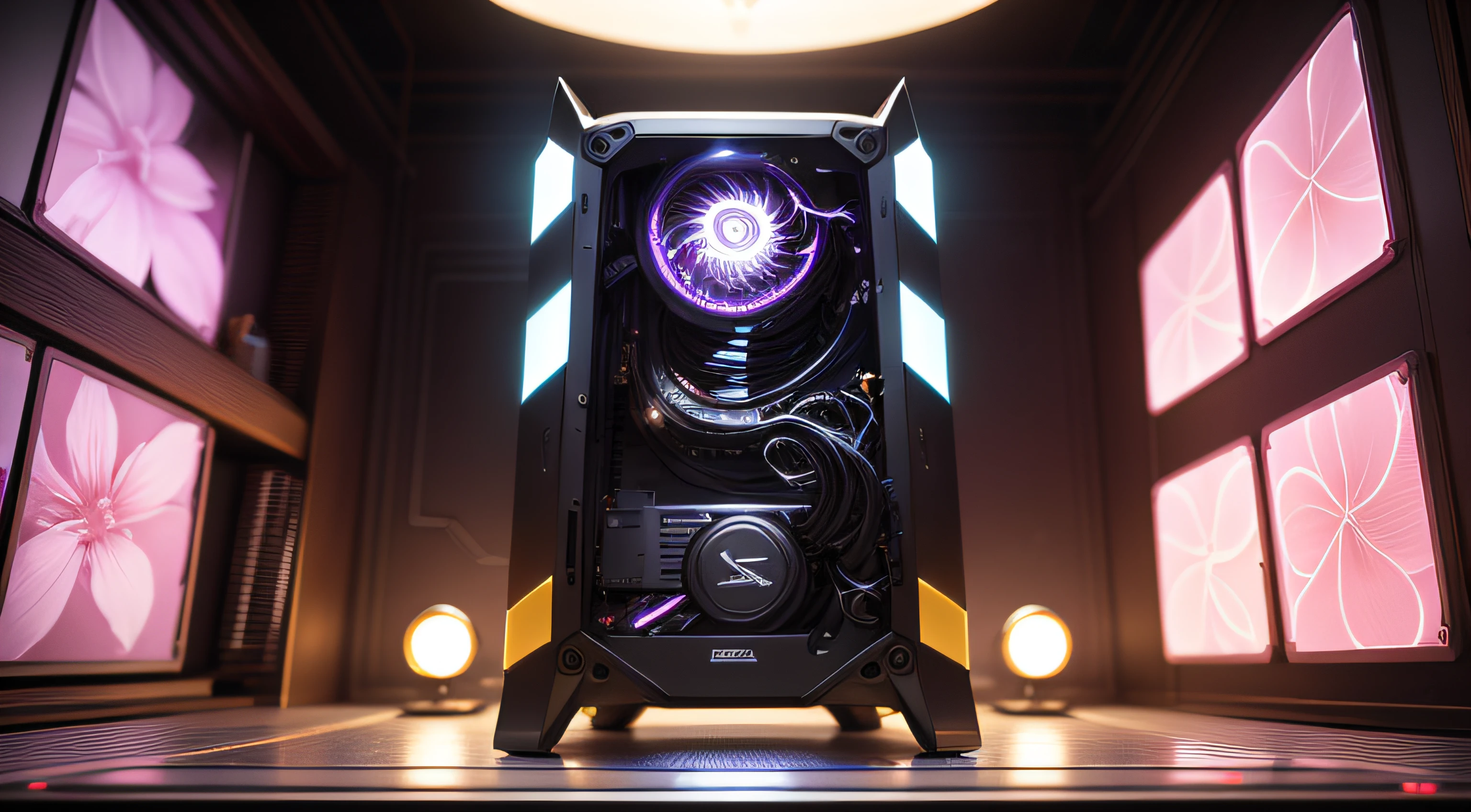 "Picture a captivating display showcasing a collection of cutting-edge graphics cards. The backdrop is a clean, well-lit environment, allowing the spotlight to be solely on the intricate beauty of the graphics cards. Each card is a masterpiece of design, boasting an array of colors that dance across the surface, creating a mesmerizing visual effect. The cards are sleek and modern, with angular lines and metallic accents that exude a sense of power and sophistication. The cooling fans on the cards are a work of art, with intricate blades that seem to spin effortlessly, accompanied by vibrant LED lights that illuminate the surroundings with a dazzling glow. The intricate circuitry and delicate soldering are visible through transparent panels, showcasing the technological marvel within. From the finely etched logos to the meticulously placed connectors, every detail is meticulously crafted, making these graphics cards the epitome of innovation and performance. This vivid portrayal brings to life the allure and power of modern graphics cards, captivating viewers with their beauty and pushing the boundaries of visual computing."