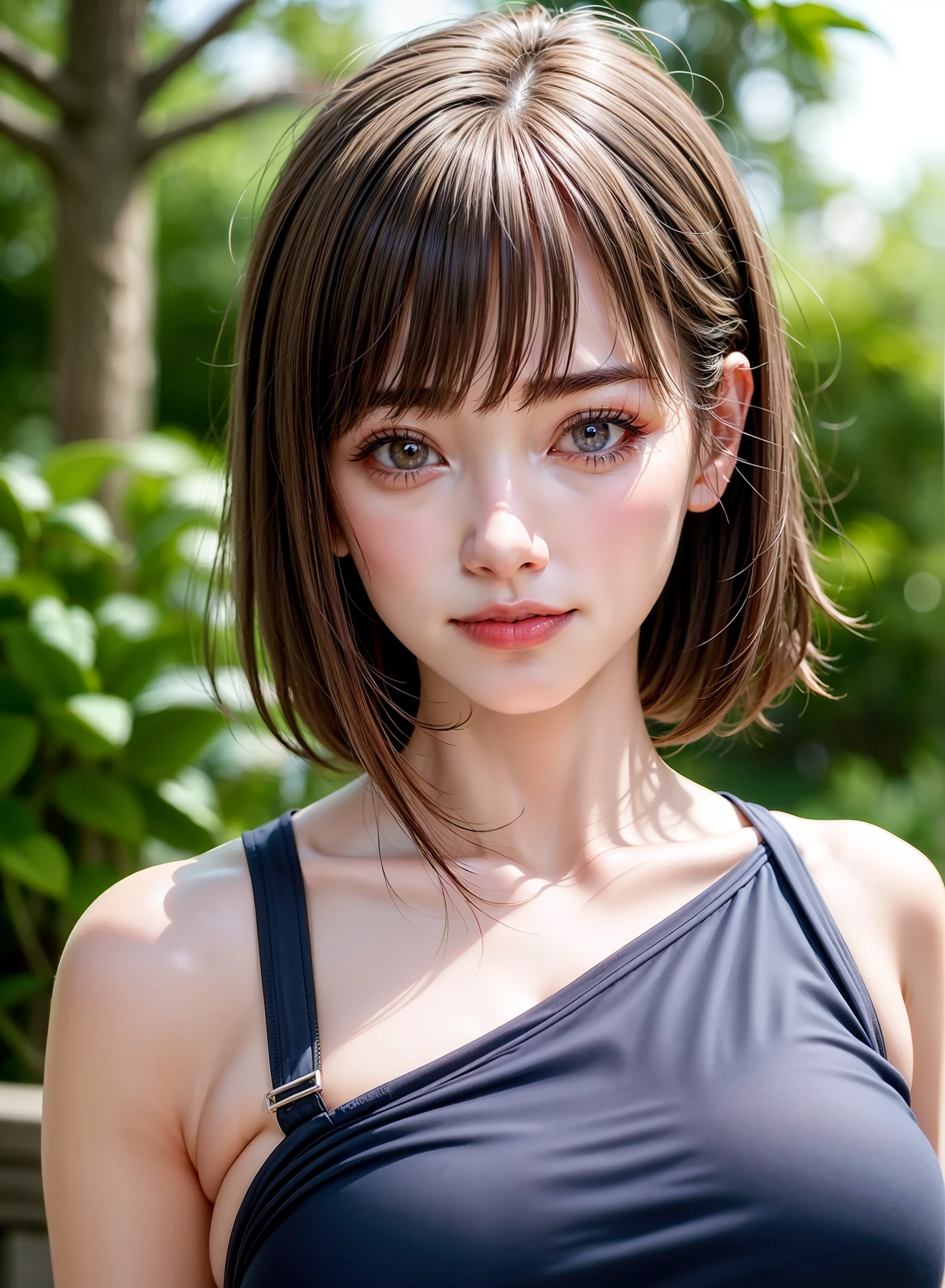 (RAW Photos: 1.2), (Photorealism: 1.6), (Masterpiece: 1.3), (Best Quality: 1.4), High Resolution, HDR, 8K Resolution, (Complex Details: 1.6), (Volume Light) 1 Girl, (Breasts Visible: 1.6), (Navel: 1.6), (E Cup: 1.6) (Beauty Face: 1.9), (Detailed Face: 1.6), (Detailed Eyes: 1.5), (Eyelashes: 1.4), (smile: 1.6), ((big breasts: 1.2)), wet minimum underwear, cute Japan, short hair