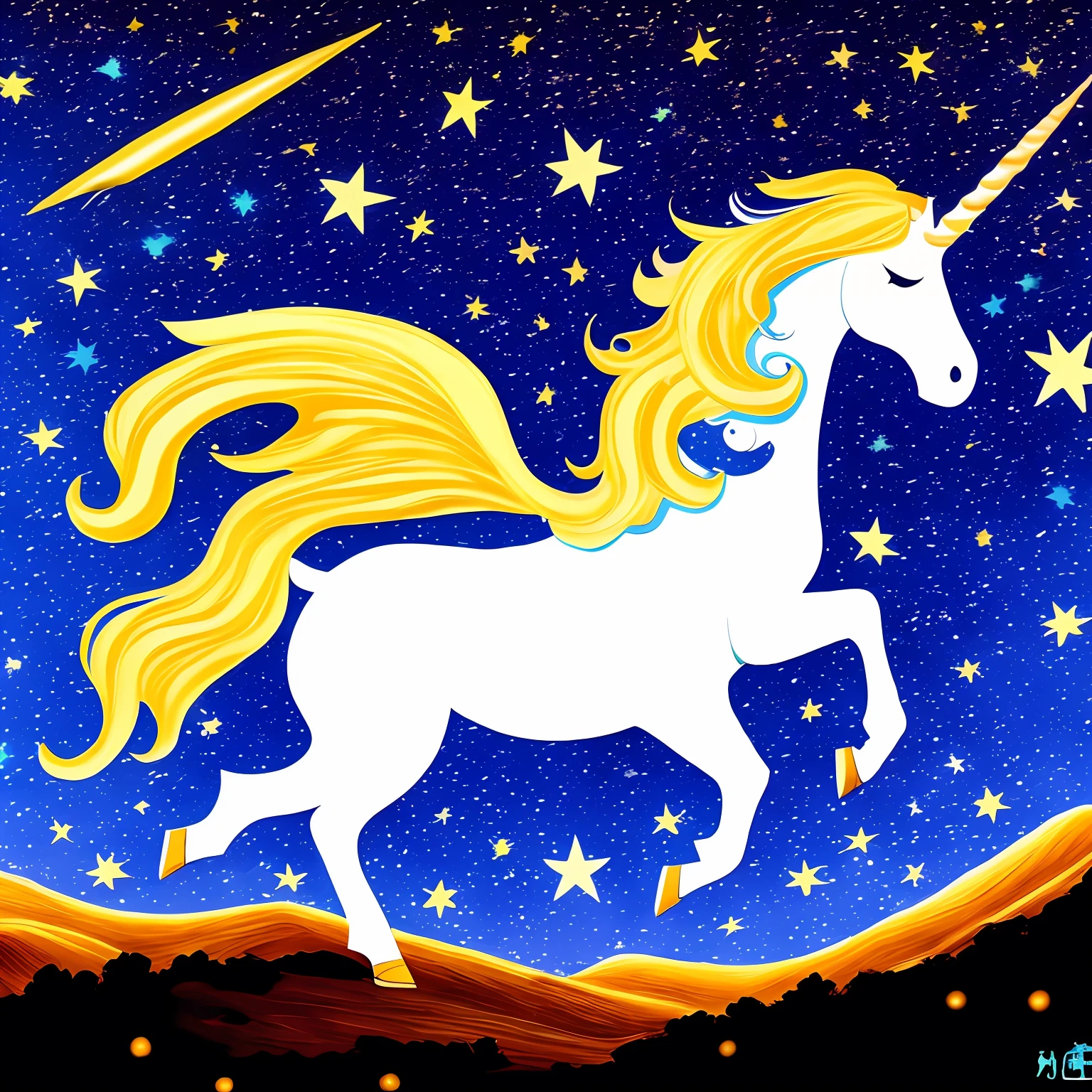 A  with a beaming smile is standing next to a gleaming white unicorn. The unicorn is bigger than the little girl, conveying her majesty and power. Both are in a verdant field, with colorful flowers growing around. In the background, there is a majestic fairytale castle, with tall towers and ornate windows. The castle is surrounded by a magical landscape, with winding rivers and towering mountains. The sky is painted with soft shades of pink and orange, indicating the sunset. The little girl and the unicorn are connected by a special bond as they explore together this enchanted realm full of adventures and magic.