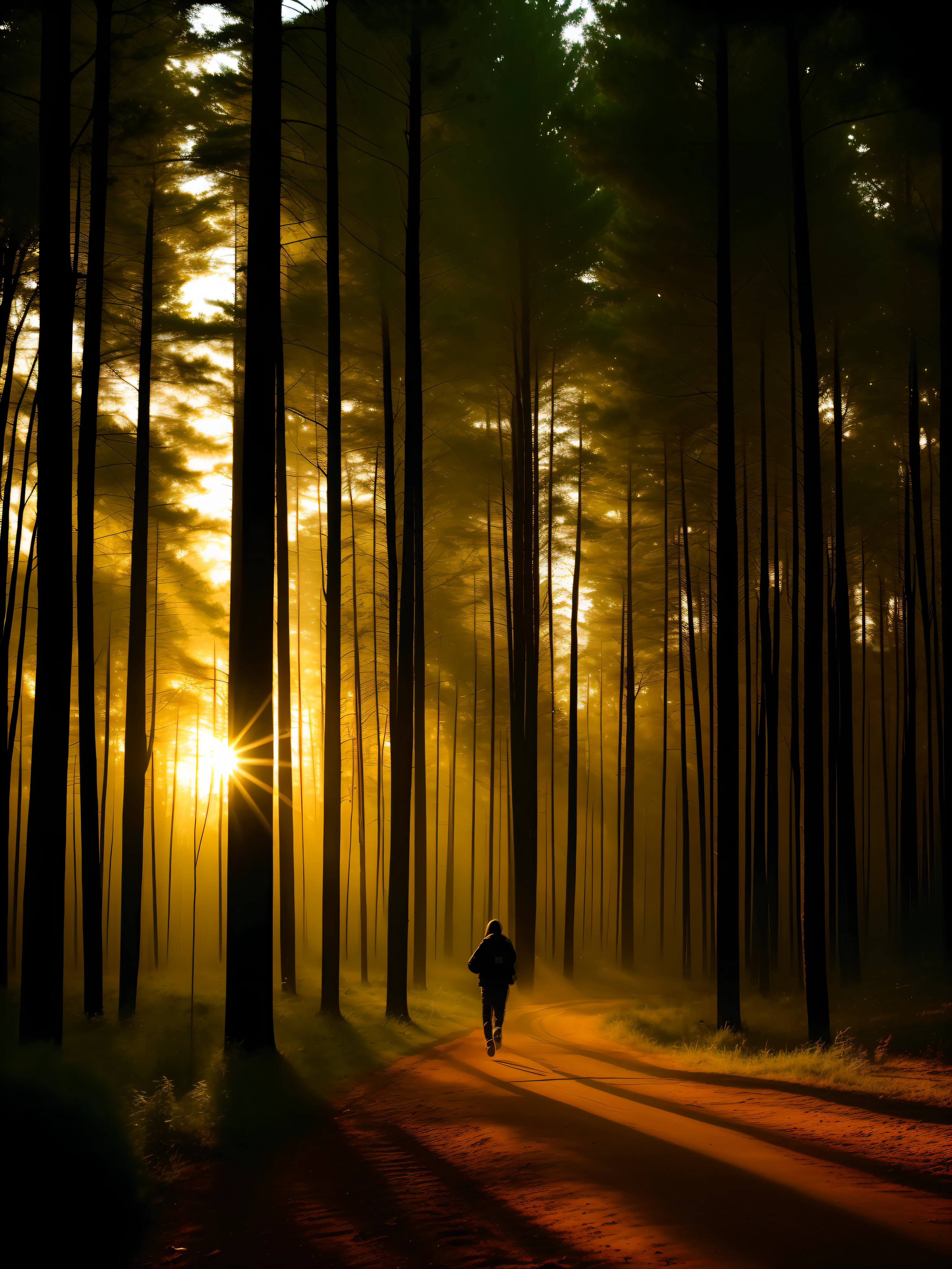 Person in Black Fleeing