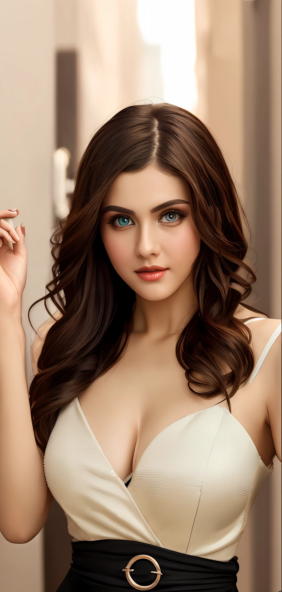 Picture, best quality, a sexy  woman in the city, photo of beautiful ADcasual dress, make up,  looking at viewer, perfect face, perfect eyes, small eyes, sharp focus, Intricate, High Detail, dramatic, photorealistic,