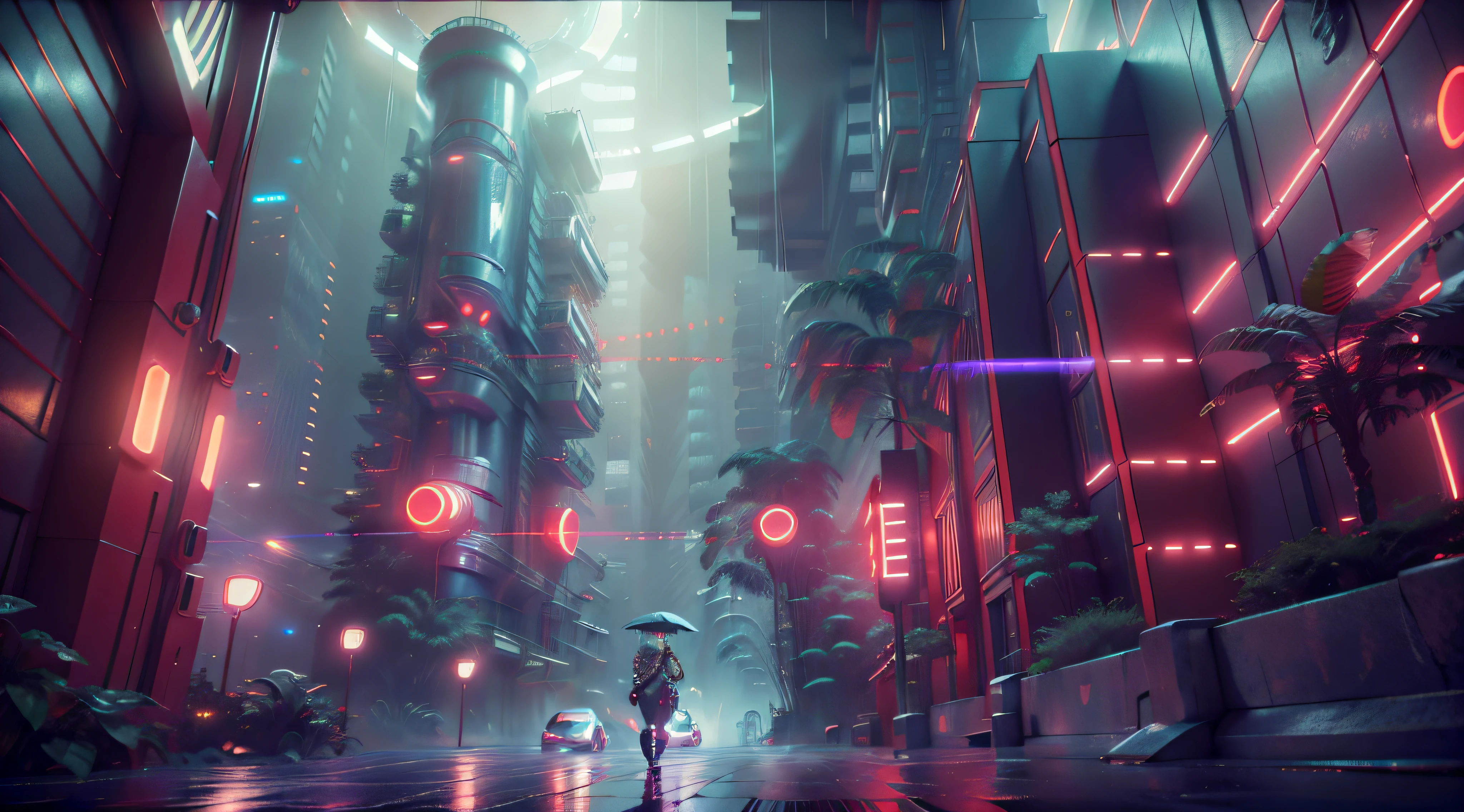 maximum quality, photorealism, 8k, film, high resolution, woman, 8k, perfect face, bright eyes, (intricate details: 2.8), running with a laser gun in hand and spacesuit with neon lights, next to a giant red, silver and gold robot, (intricate details: 2.8), maximum quality, 8k, background of a futuristic city, winding buildings, metal, glass, concrete,  (intricate details: 2.8), dramatic light, fog, rain, water, view from below, general plan, medium depth of field, lomography, neon, maximum quality, gorgeous, masterpiece, photorealism, 8k, realistic high resolution texture, film grain, film, cinematic