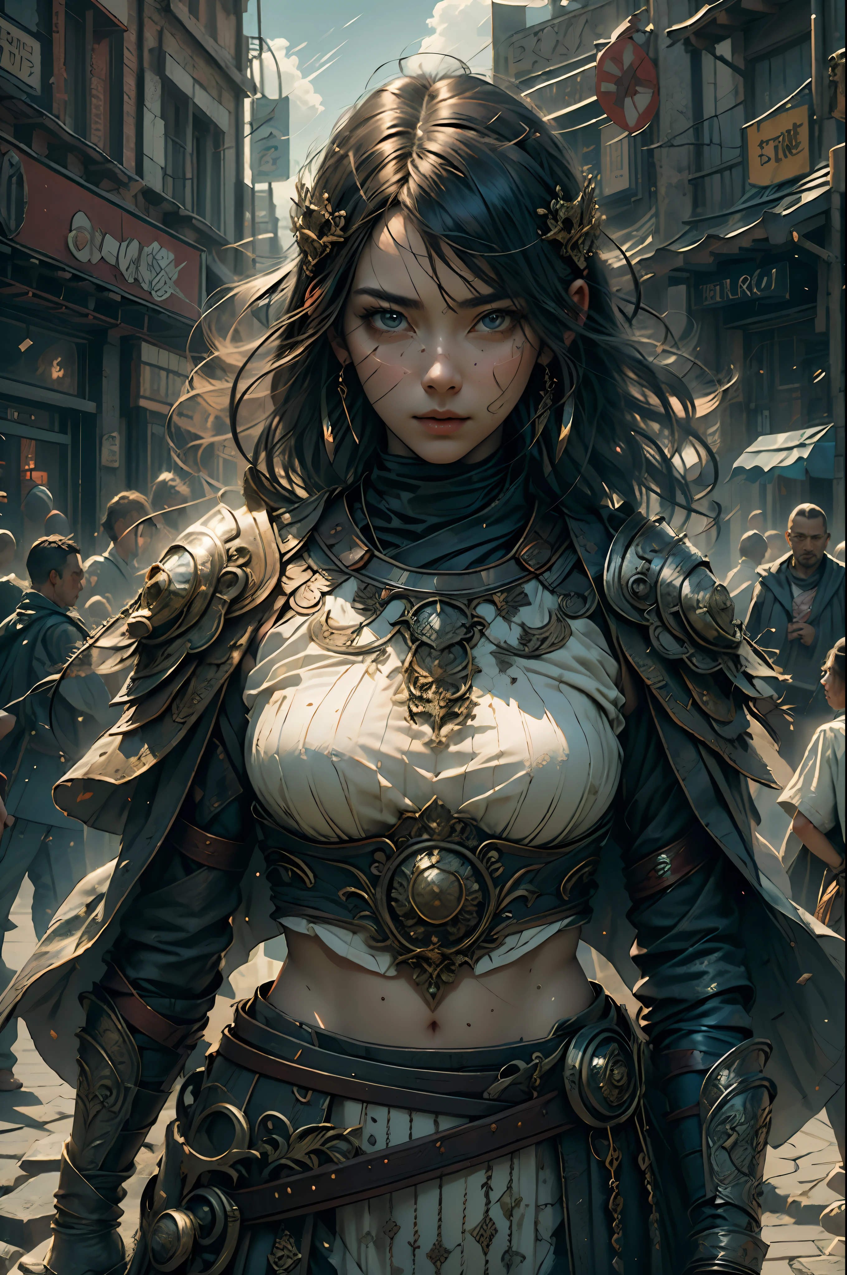 NSFW: 1.5, Masterpiece, Best Quality, High Quality, HD, High Quality Textures, High Quality Shadows, High Detail, Beautiful Details, Fine Details, Extremely Detailed CG, Detailed Textures, Realistic Facial Expressions, Realistic, Colorful, Delicate, Cinematic Light, Side Lighting, Lens Glare, Ray Tracing, Sharp Focus, (1 Girl, __focus__:1.3), (Intricate Details, Makeup, PureErosFace_V1:0.5), (Beautiful and Delicate Details Face, Delicate beautiful and delicate eyes, perfect facial proportions, highly detailed skin, detailed skin, four fingers and one thumb in optimal proportions, arms under the chest, medium large breasts, broad hips, flat belly, slim and thin, __moda__, __cabelo__:1.3), __localização__, camelto, white panties, skirt lift, city, street, sun, cloud, wall, tilt, cape, cape