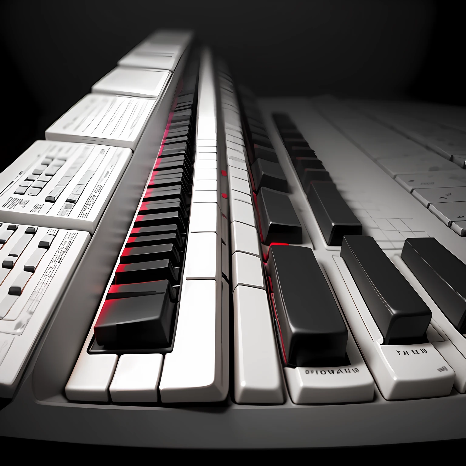 A musical keyboard to play, with correct keys (black and whites) --auto