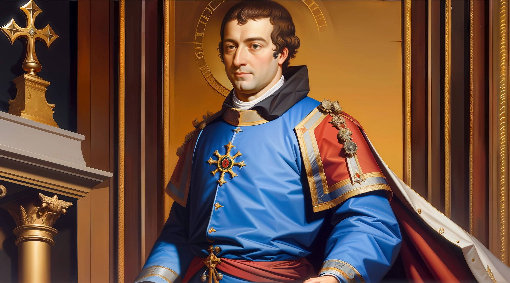 :St. Louis Marie Grignion de Montfort:, realistic, sharp focus, digital painting, high definition, black priestly dress