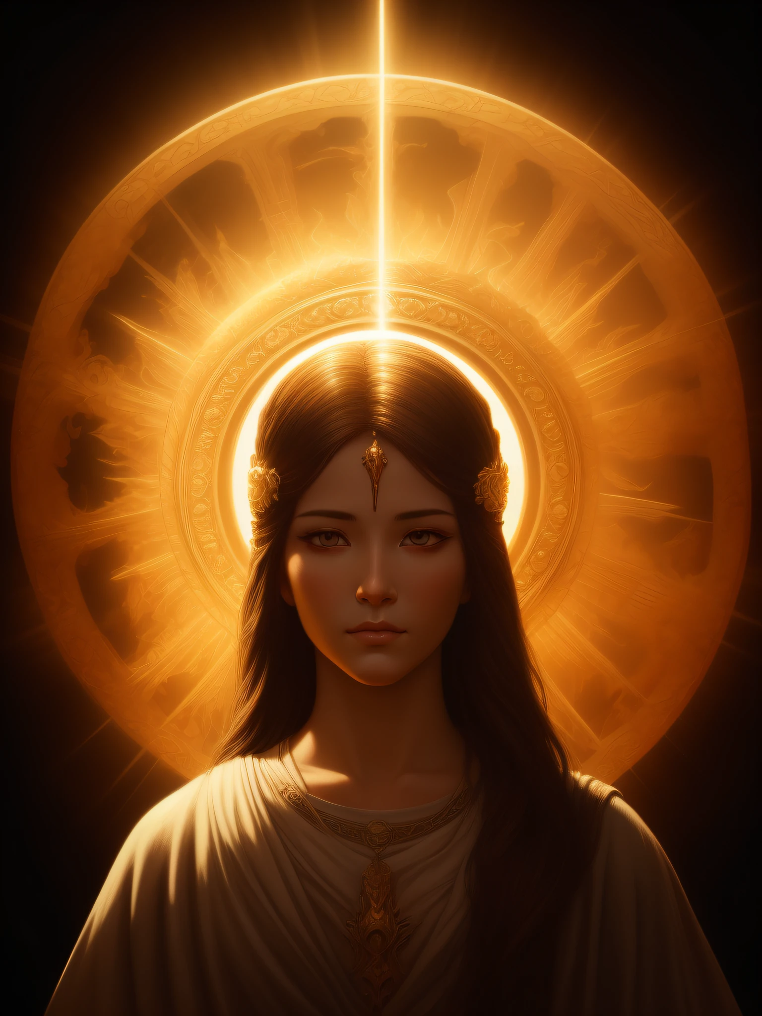 highly detailed portrait of a jesus christ sun god halo of light, gold, unreal engine, art by mark ryden, lostfish, earl norem, global illumination, god rays, detailed and intricate environment, elden ring style