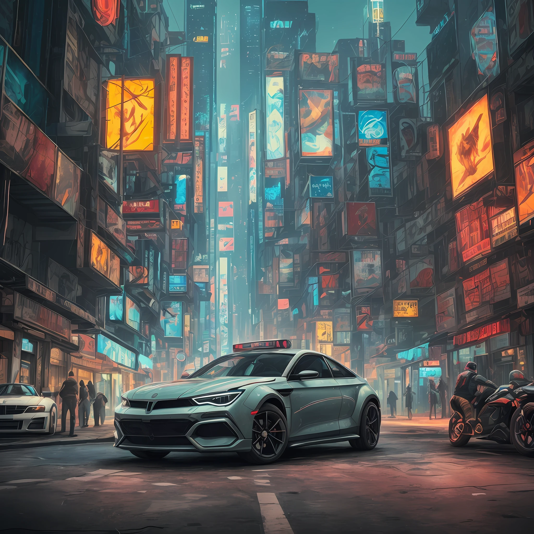 a car of the future in cyberpunk city
(((cinematic lighting))), soft cinematic light, adobe lightroom, photolab, hdr, immense detail, photorealism, professional photography