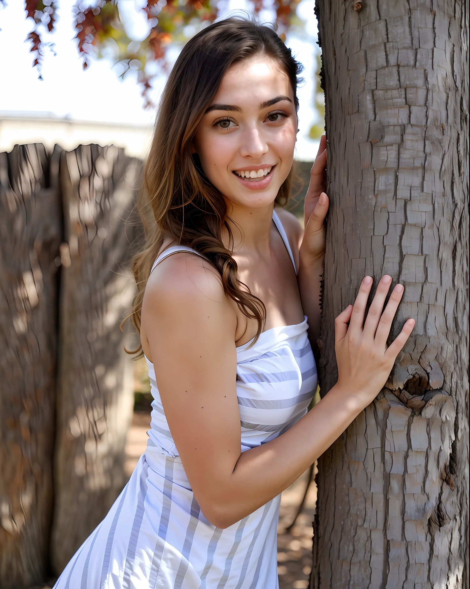 Arafed woman leaning against a tree in a black dress, portrait of Sophie Mudd, Kailee Mandel, beautiful female jade tailor, pokimane, next to a tree, with a tall tree, Kailee Mandel, Jenna Barton, Kaitlyn Michelle Julia Sarda, photo shoot, with a tree in the background, Olivia de Bernardinis