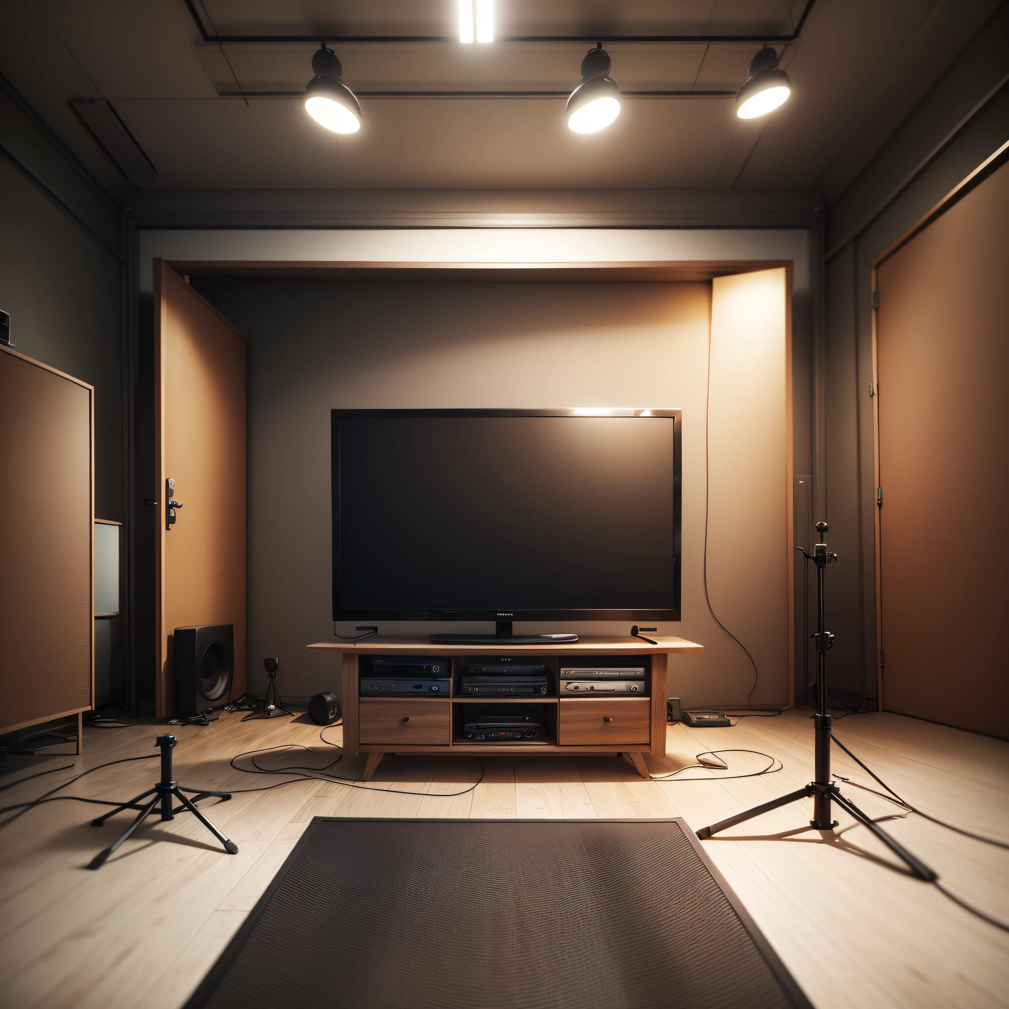 Studio background for TV program recording, 4k TV program --auto