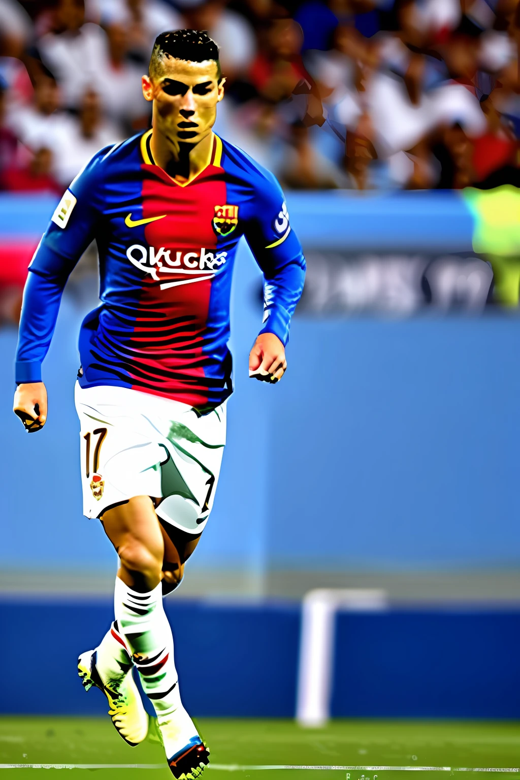 Cristiano Ronaldo in a Barcelona shirt
