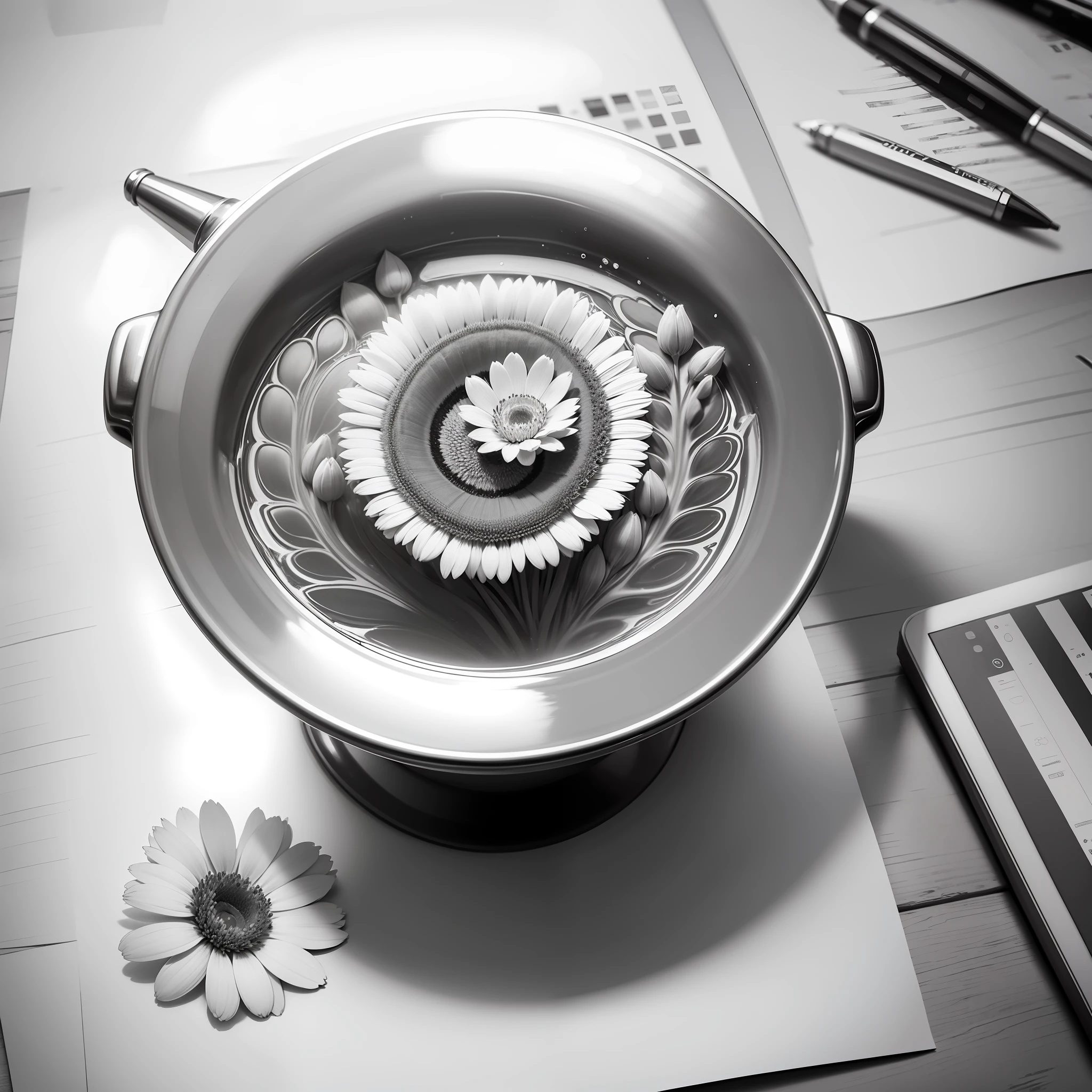 Make a coloring book with flowers --auto