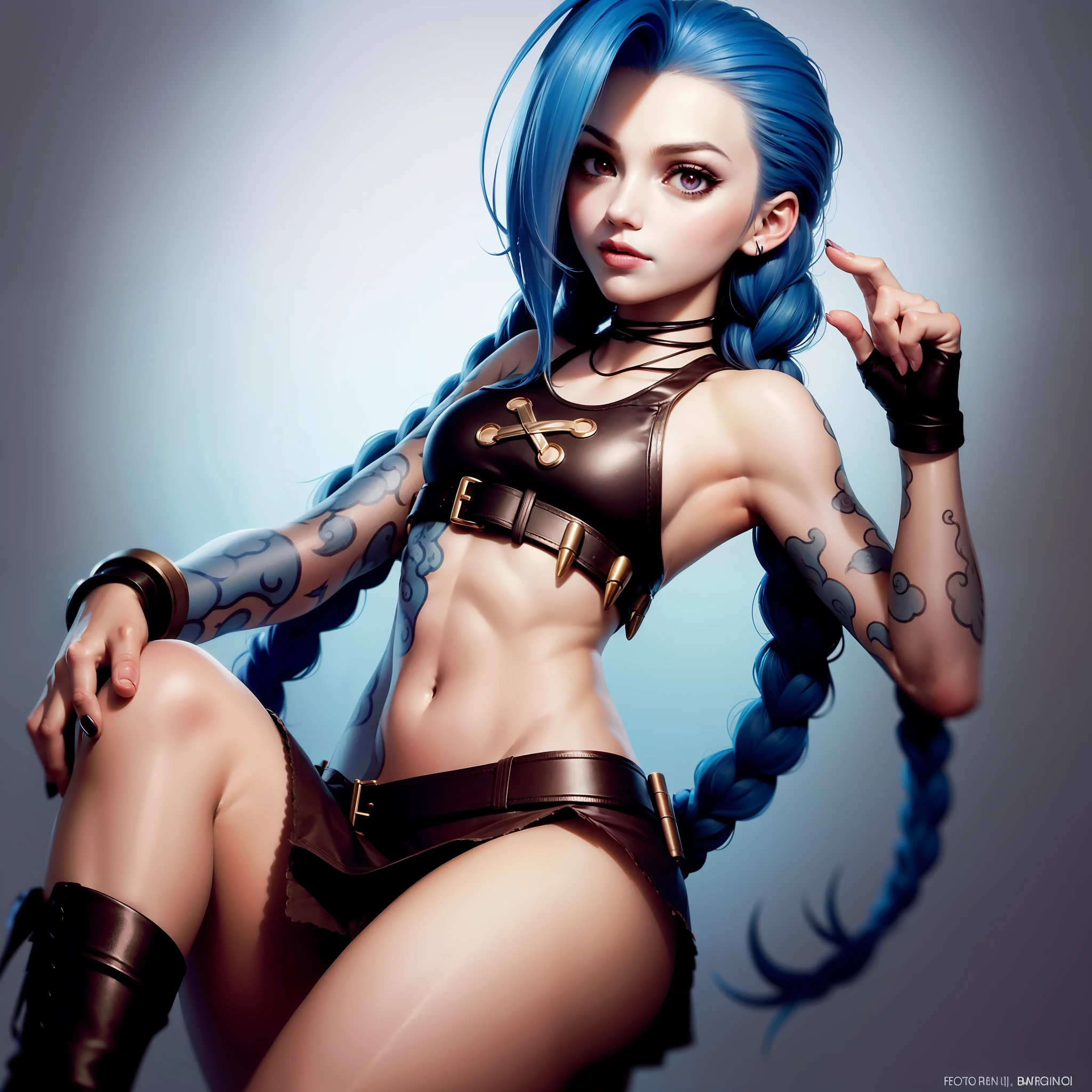 Jinx de league of legends de cuerpo completo