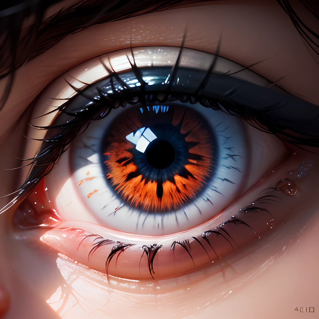 sadness in the eyeball crying in the colors of the universe, in the savior style there, 4k, UHD, realistic graphics, Photorealism 8k.