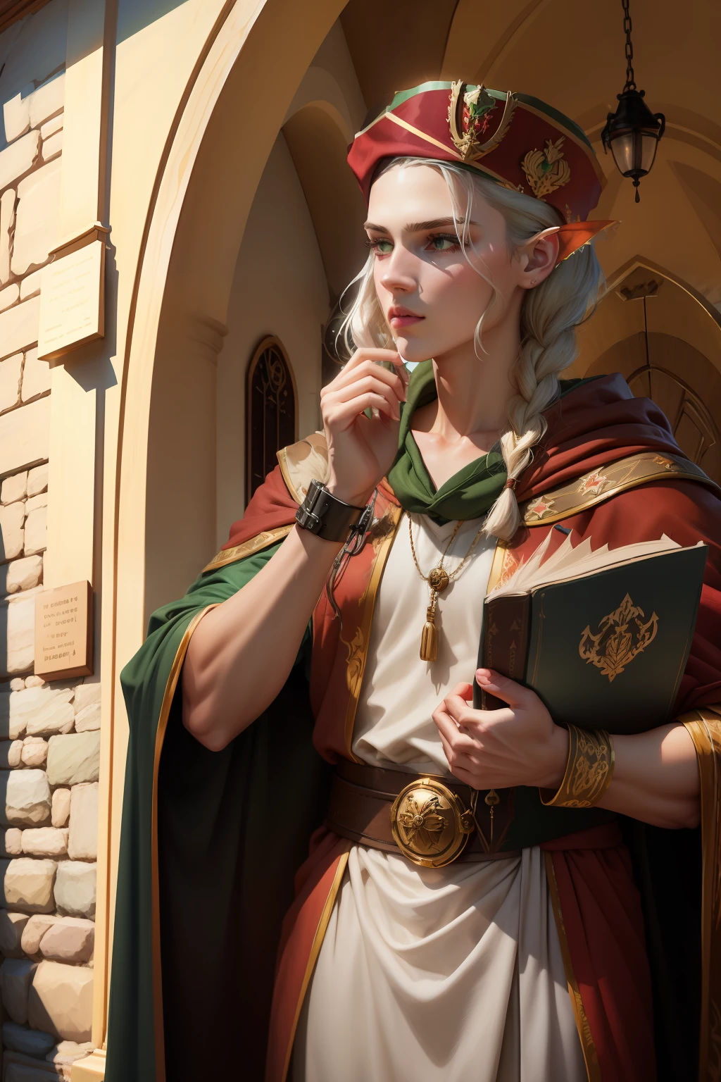 shadow, green robes
