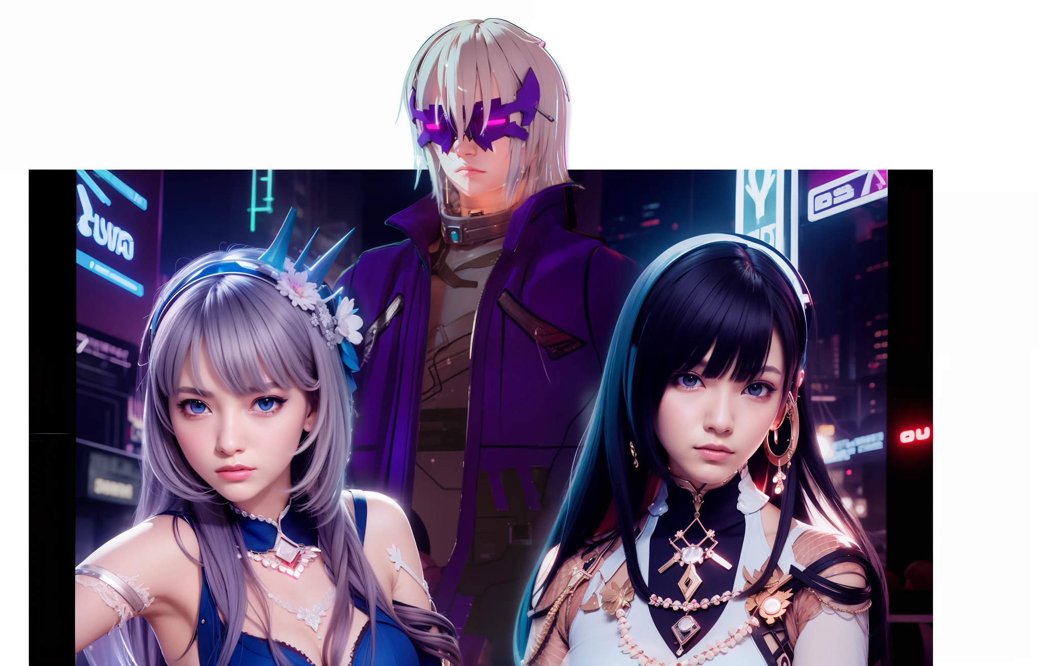Background, neon light, cyberpunk city, Best quality, masterpiece