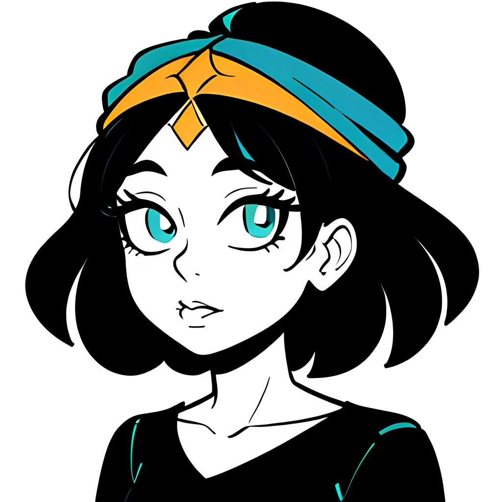 a drawing of a woman with a turban on her head, line art portrait, coloring book page, vector drawing, vector style drawing, portrait of ororo munroe, inspired by Makoto Aida, inspired by Chinwe Chukwuogo-Roy, outline sketch, drawn in the style of mark arian, realistic line drawing, line drawing, vector line art