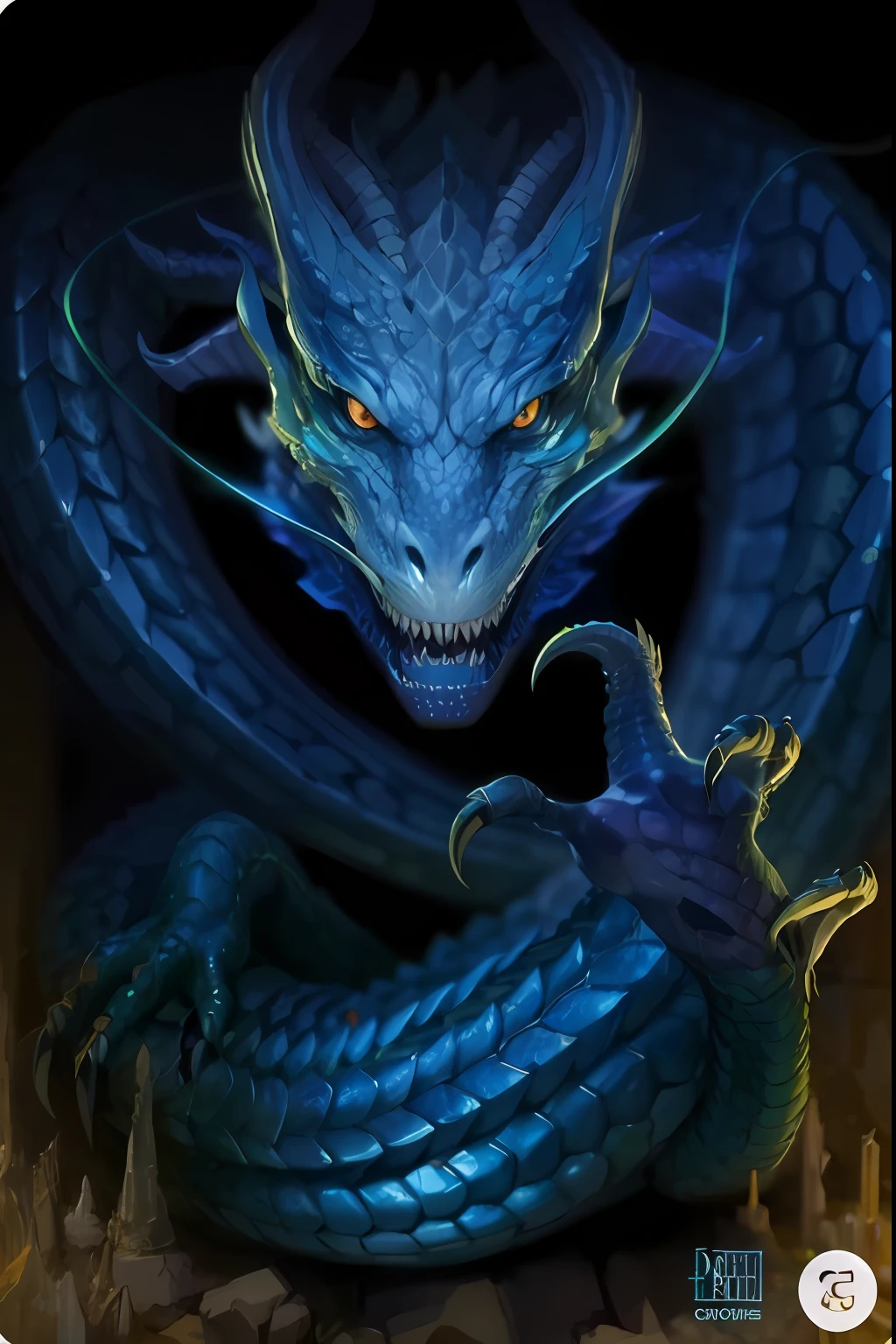 A cyan Chinese dragon, green dragon, green scale dragon, sharp teeth, orange eyes, sharp dragon claws, dragon portrait, dragon portrait, dragon art, dragon center, dragon inspired cyan armor, surrealist D&D fantasy art, man with dragon soul, dragon dea