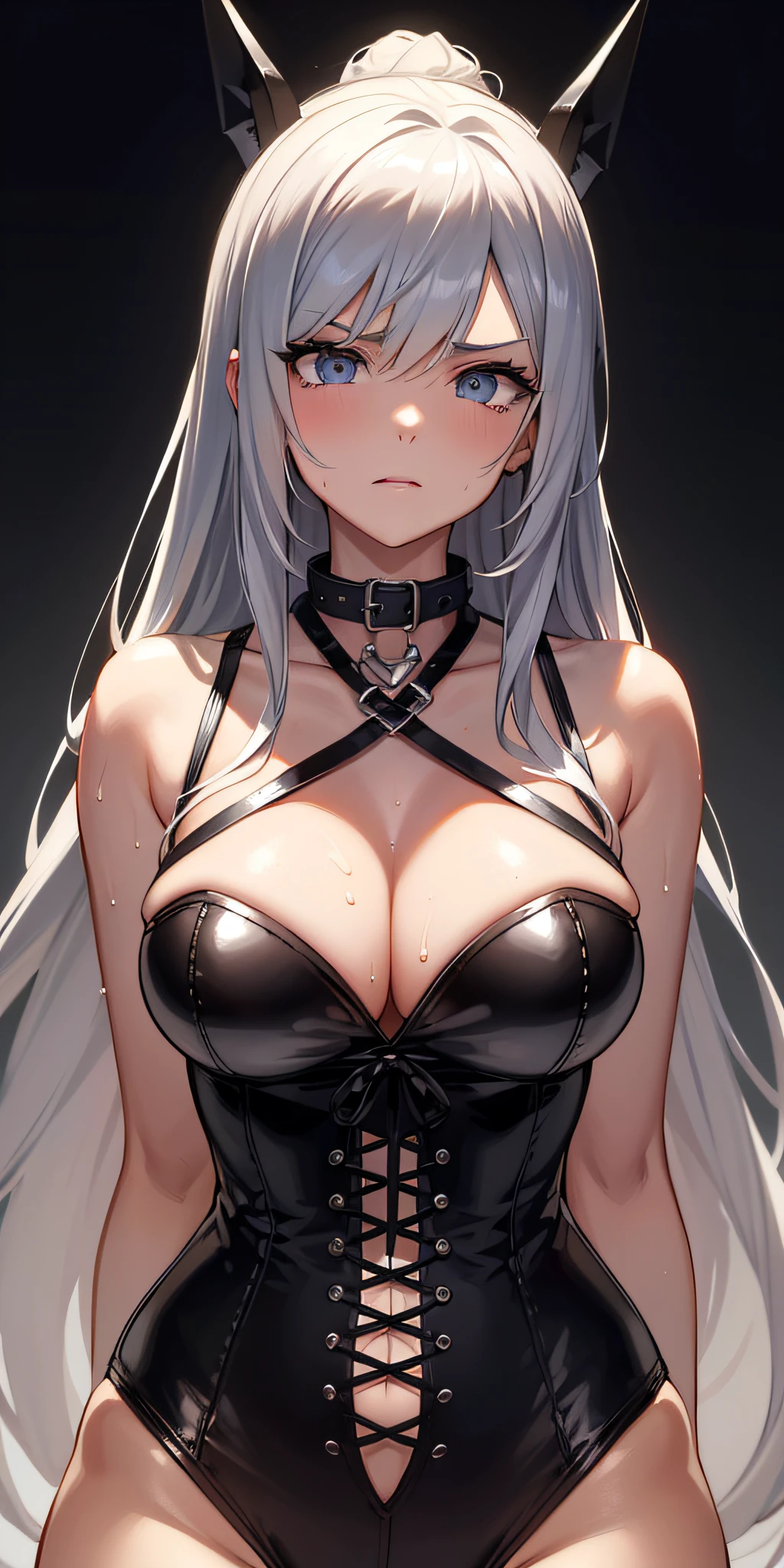 Angry Face, BDSM,slave,Rubber,Black Corset,Bondage,Collar,NSFW,((Best Quality, 8k, Masterpiece:1.3))), Crisp Focus: 1.2、(Layer Cut, Big:1.2),Beautiful Woman with Perfect Figure: 1.4、Slender Abs:1.2、Wet Body:1.5、Highly Detailed Face and Skin Texture、Detailed Eyes、Double Eyelids,Long Hair