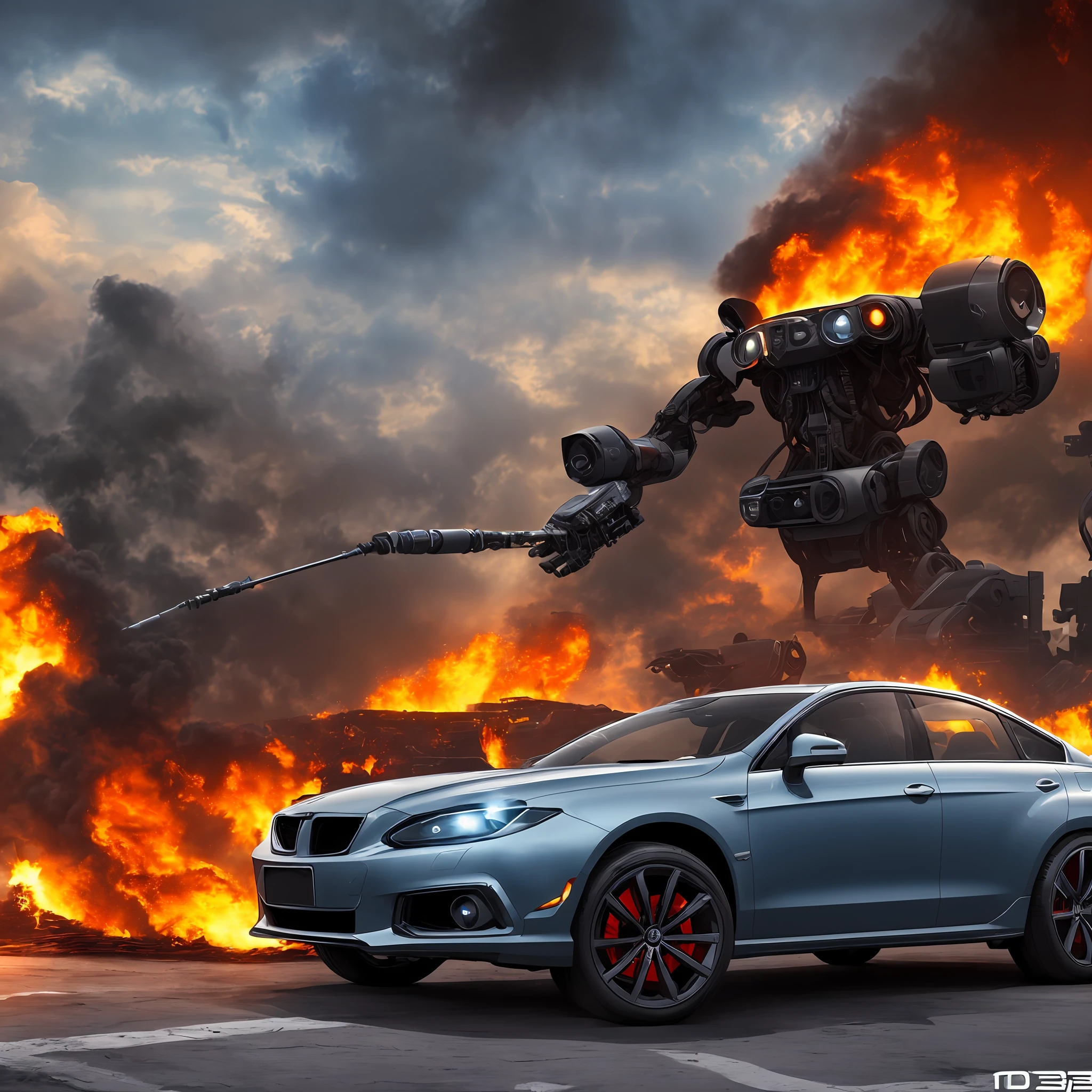 (top quality, best quality, 8k, masterpiece, real picture, realistic photo), Skynet,Terminator, rebellion of the machines, resistance war against Skynet. --auto