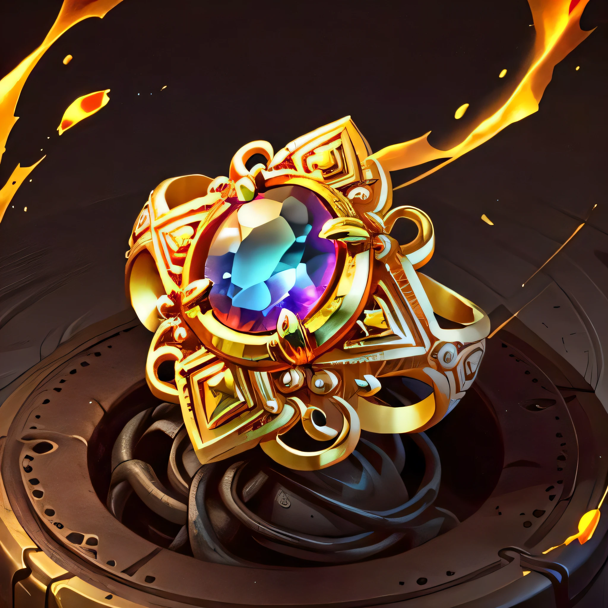 burning ring, item, fantasy art