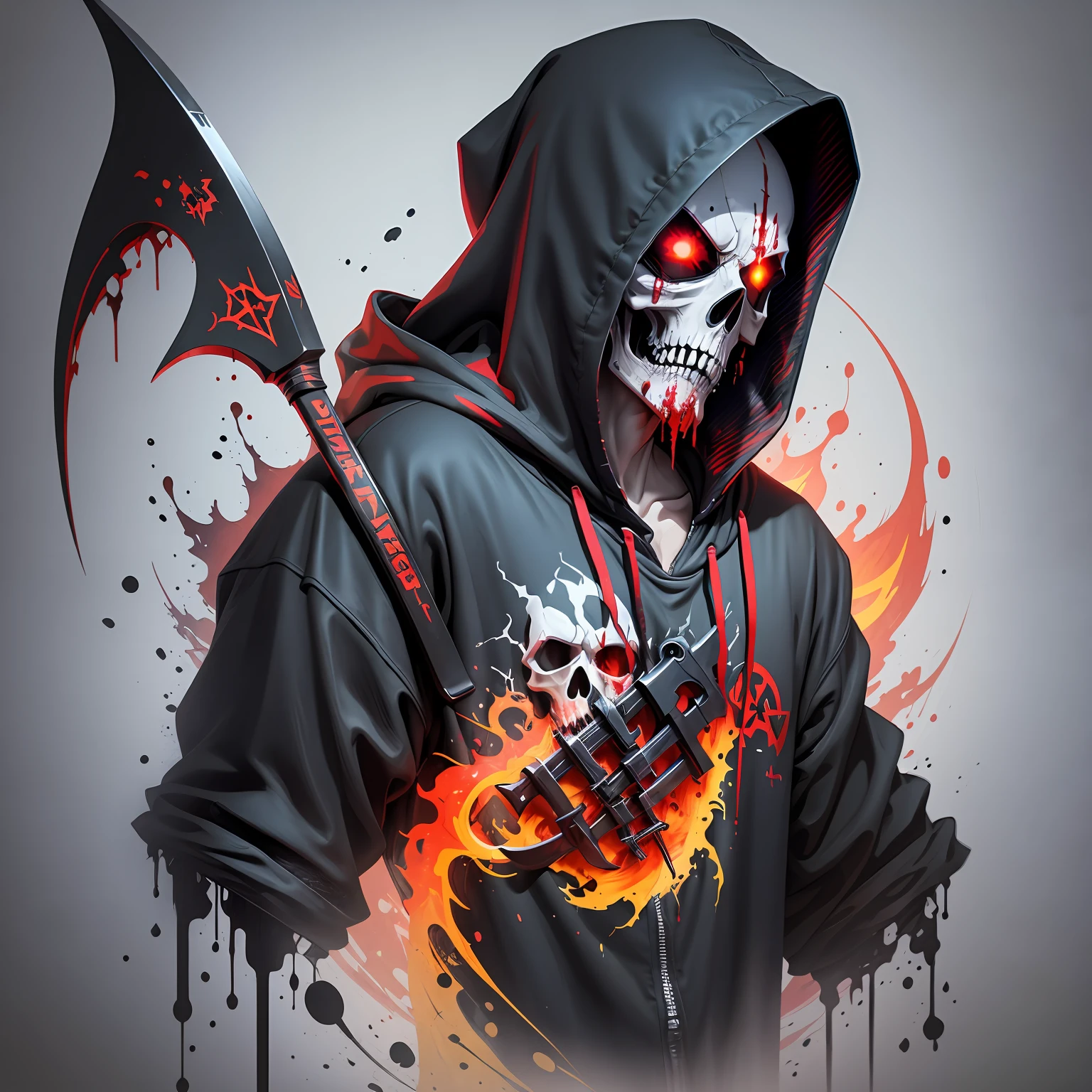 hooded skull mask counter strike black fire and ice background --auto