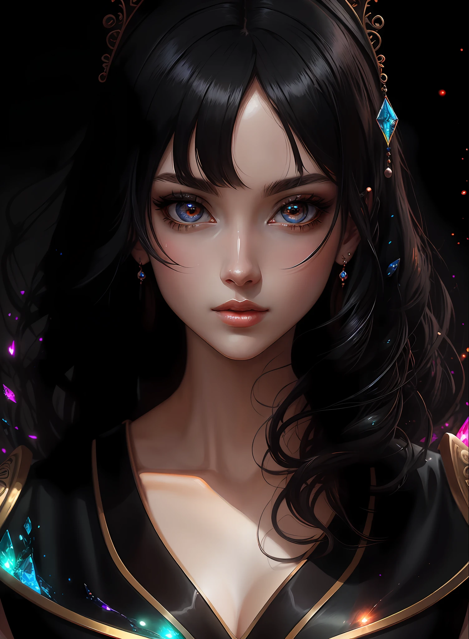 ((Best Quality)), ((Masterpiece)), (Real), (Detail),Anime Style, (1 Woman) Close-up portrait of a woman with black hair, beautifully shining eyes like crystal clear glass, 4K high-definition digital art, stunning digital illustrations, stunning 8K artwork, colorful digital fantasy art, colorful, bright, beautiful digital artwork, Colorful Digital Painting, Digital Anime Art, Beautiful Woman Portrait, 8K HD Digital Wallpaper Art, Gorgeous Digital Painting